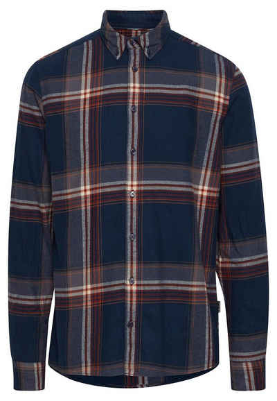 Blend Langarmhemd Kariertes Holzfäller Hemd Flanell Freizeit Shirt aus Baumwolle 4378 in Blau-Rot