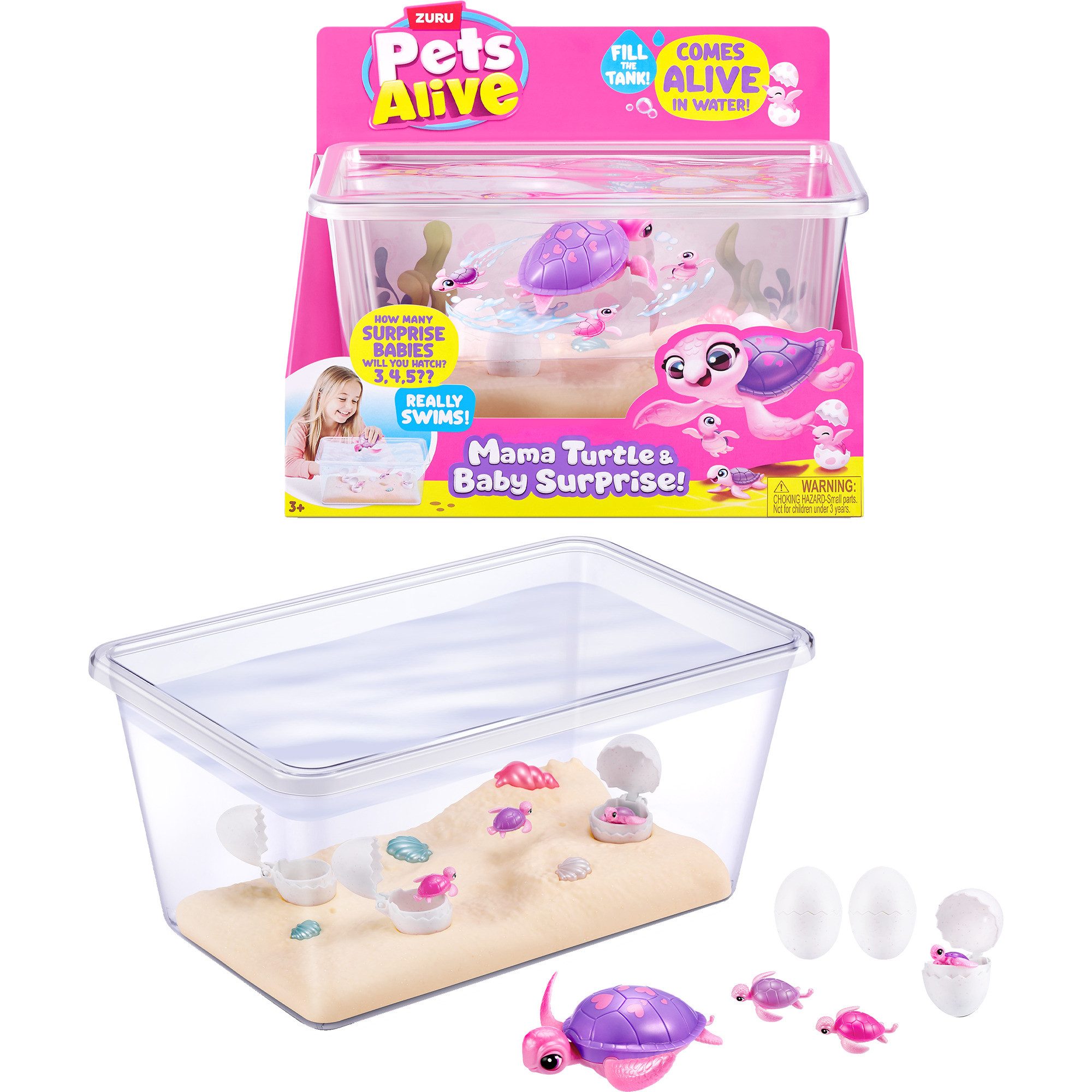 ZURU Kuscheltier ZURU Pets Alive - Mama Turtle & Baby Surprise