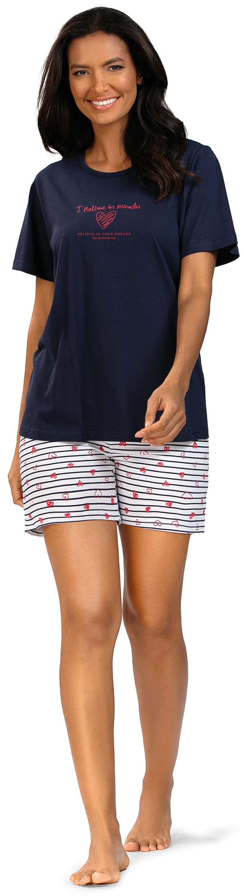 comtessa Shorty Summer Whisper (Set, 2 tlg., 2-teilig) Damen Pyjama 2-teilig Shorts Baumwolle große Größen
