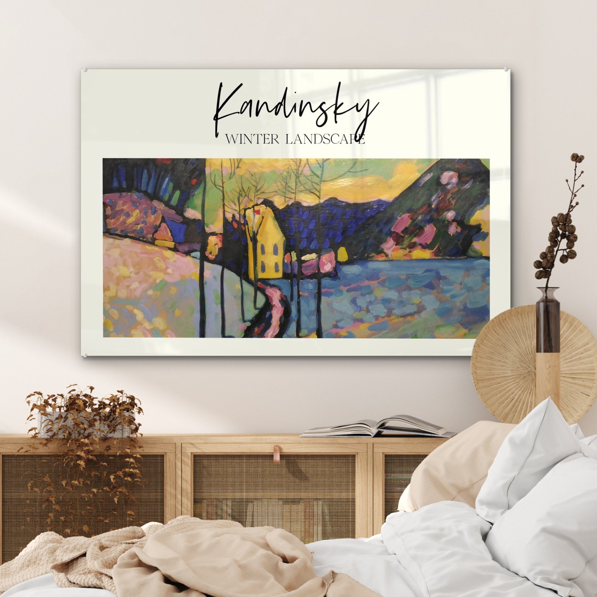 Kandinsky, St), (1 Winterlandschaft & Wohnzimmer Wassily Schlafzimmer - Acrylglasbilder MuchoWow Acrylglasbild