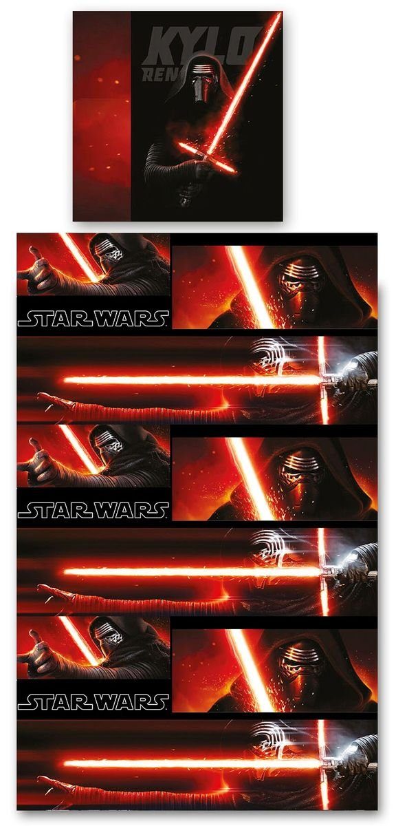 Bettwäsche Herding Star Wars Episode 7 Renforcé Bettwäsche 135x200cm Kylo Ren, JACK, Renforcé, 2 teilig, Eine Bettwäsche für wahre Star Wars Fans aus 100% Baumwolle