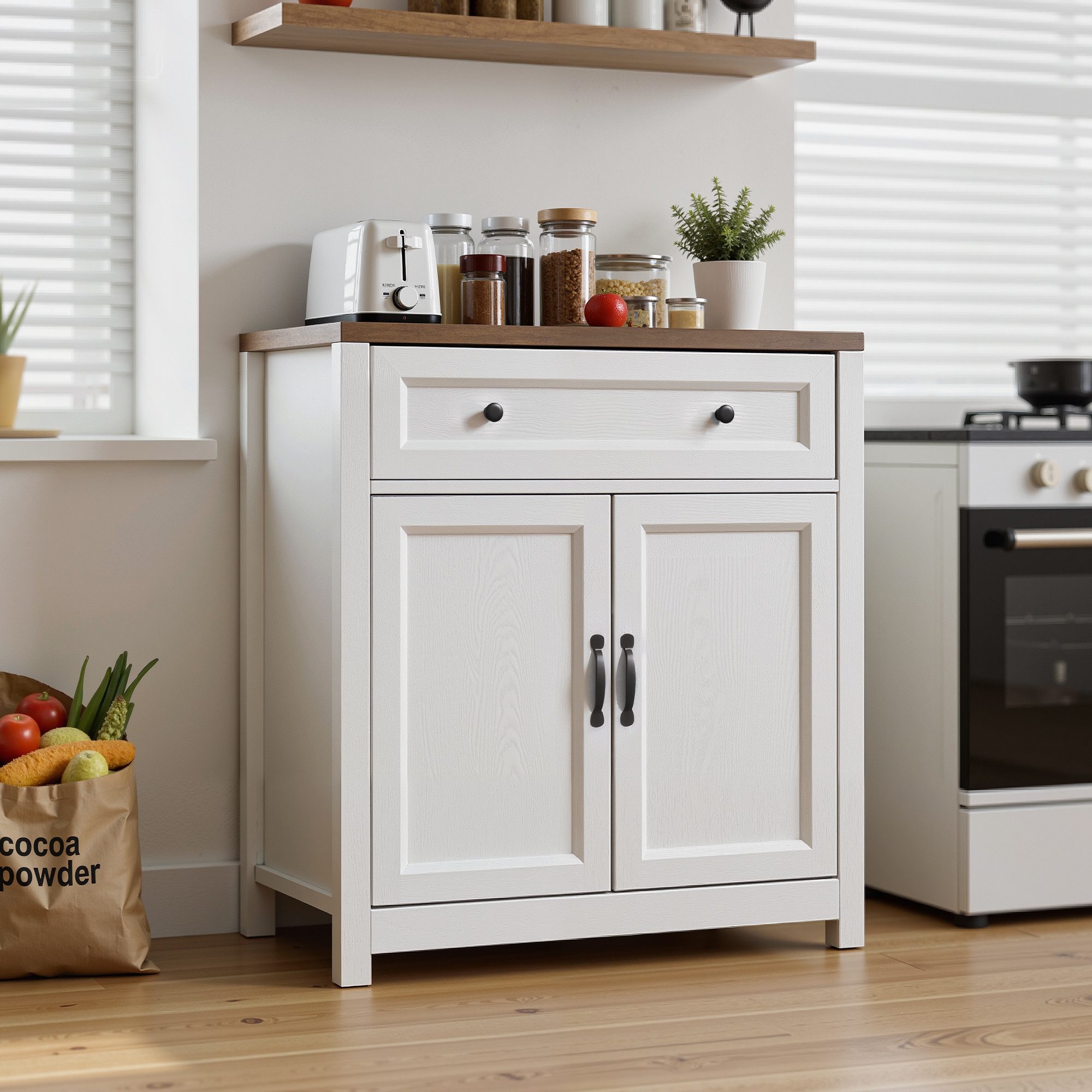 Bealife Sideboard Küchenschrank mit Arbeitsplatten,mit 2 günstig online kaufen