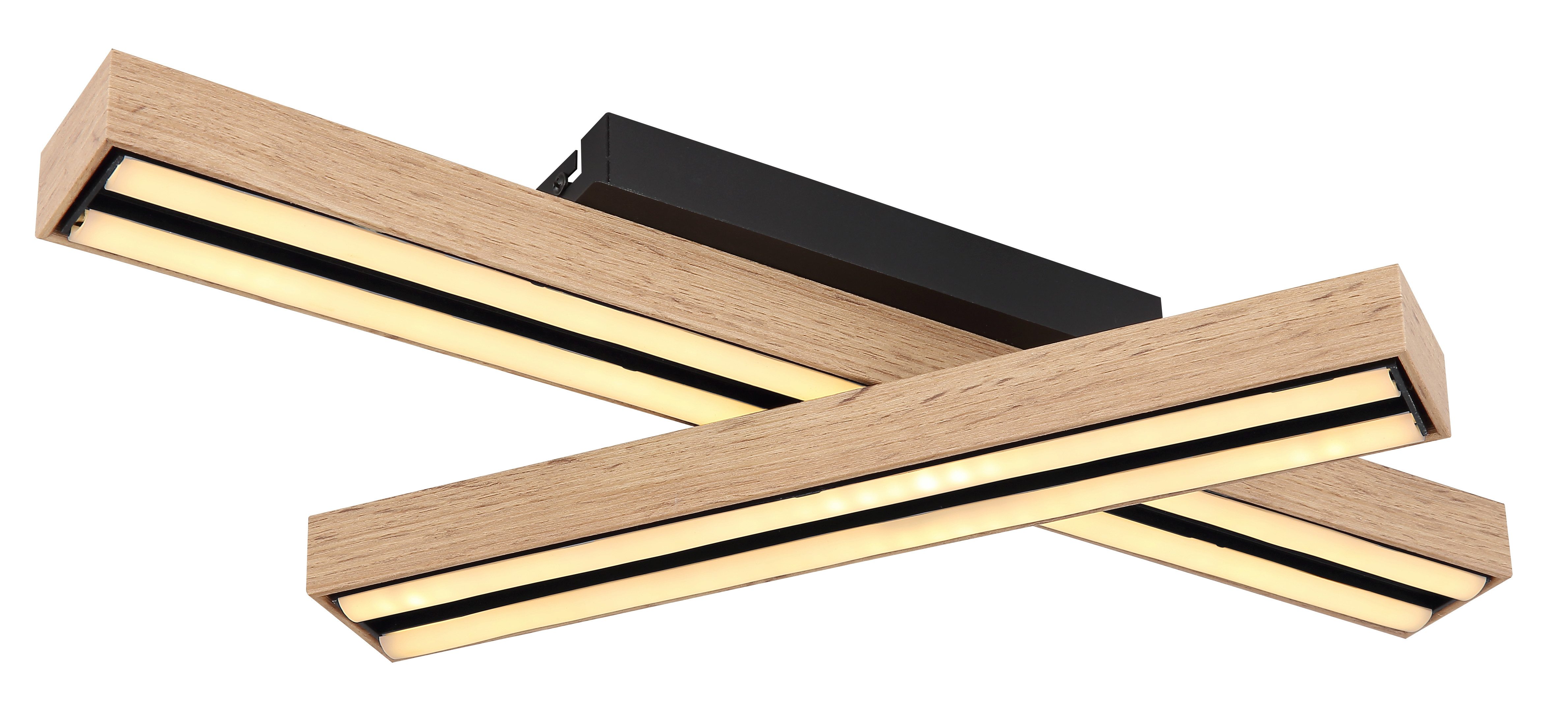 GLOBO LIGHTING LED Deckenleuchte DORO, Memoryfunktion, LED fest integriert, Warmweiß, Deckenlampe/holzoptik/350° drehbar/3000K/Wohnzimmer/Schlafzimmer