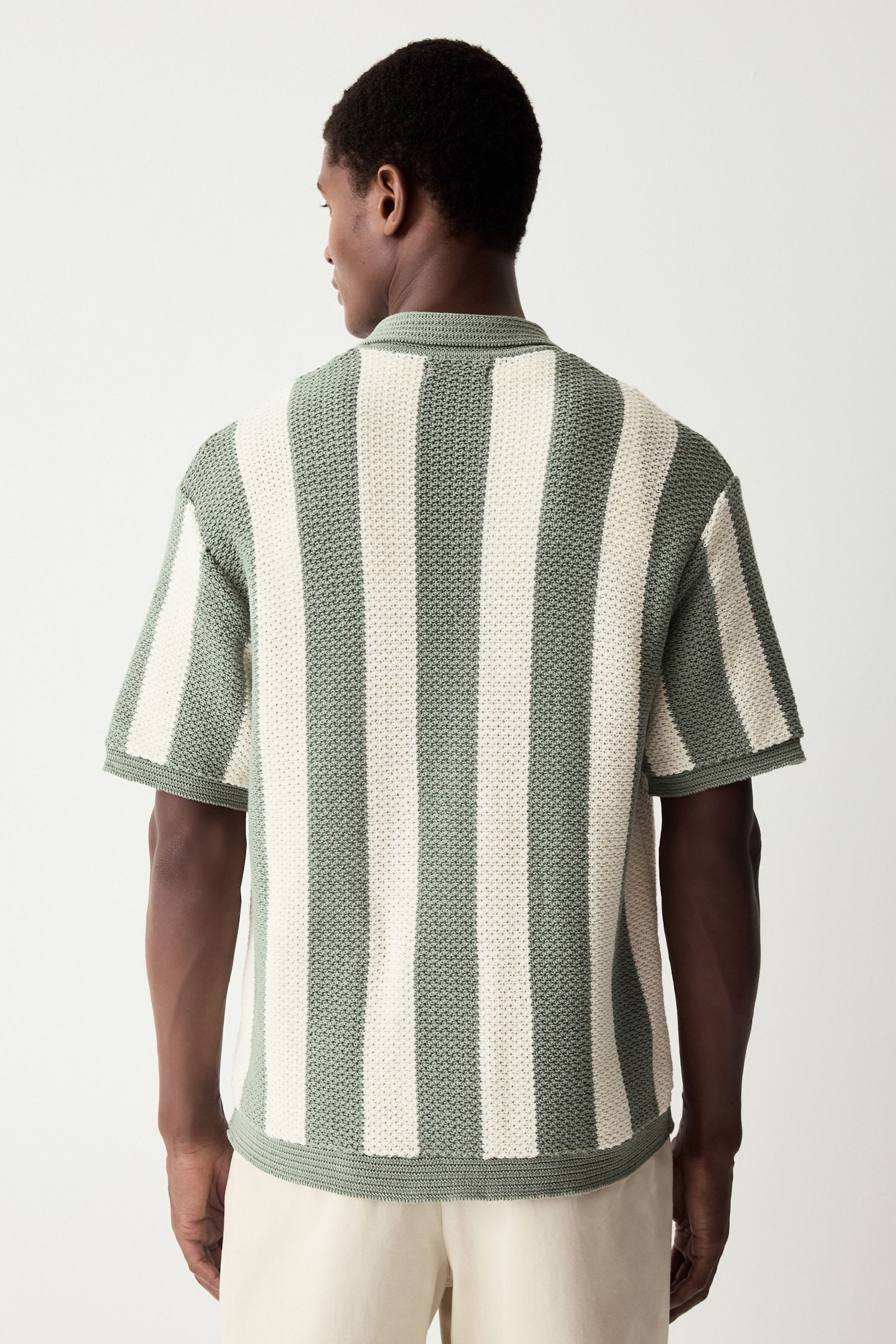 Next Kurzarmhemd Relaxed Fit Kurzarm-Hemd, Streifen, günstig online kaufen