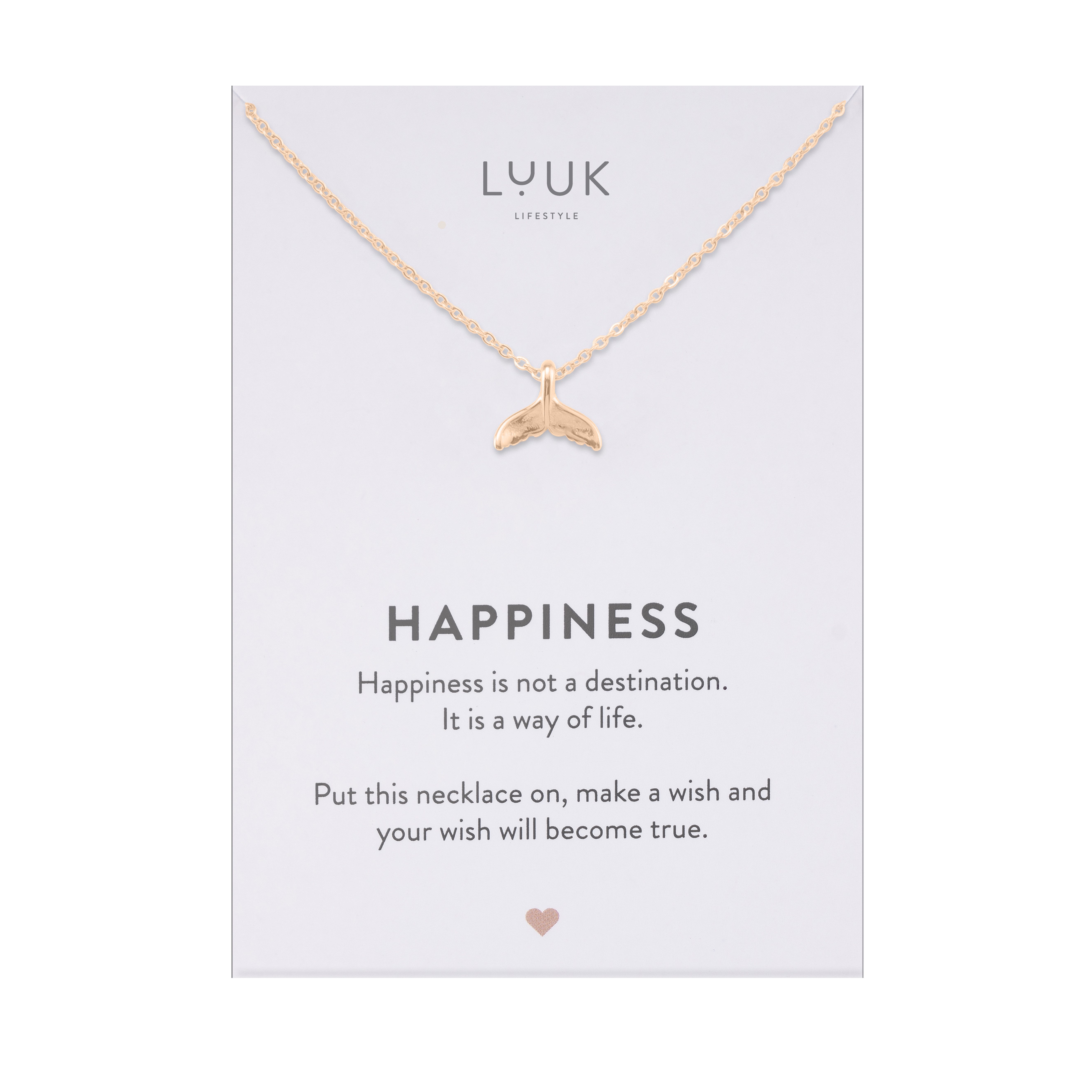 LUUK LIFESTYLE Kette mit Anhänger Walflossen, mit HAPPINESS Spruchkarte, mi günstig online kaufen