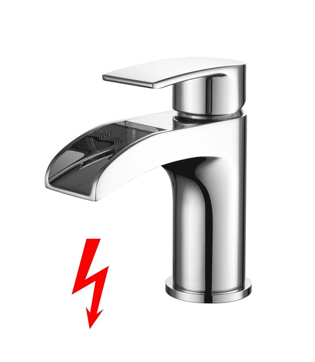 Tuganna Waschtischarmatur Wasserfall Niederdruck Waschbecken Armatur Badarm günstig online kaufen