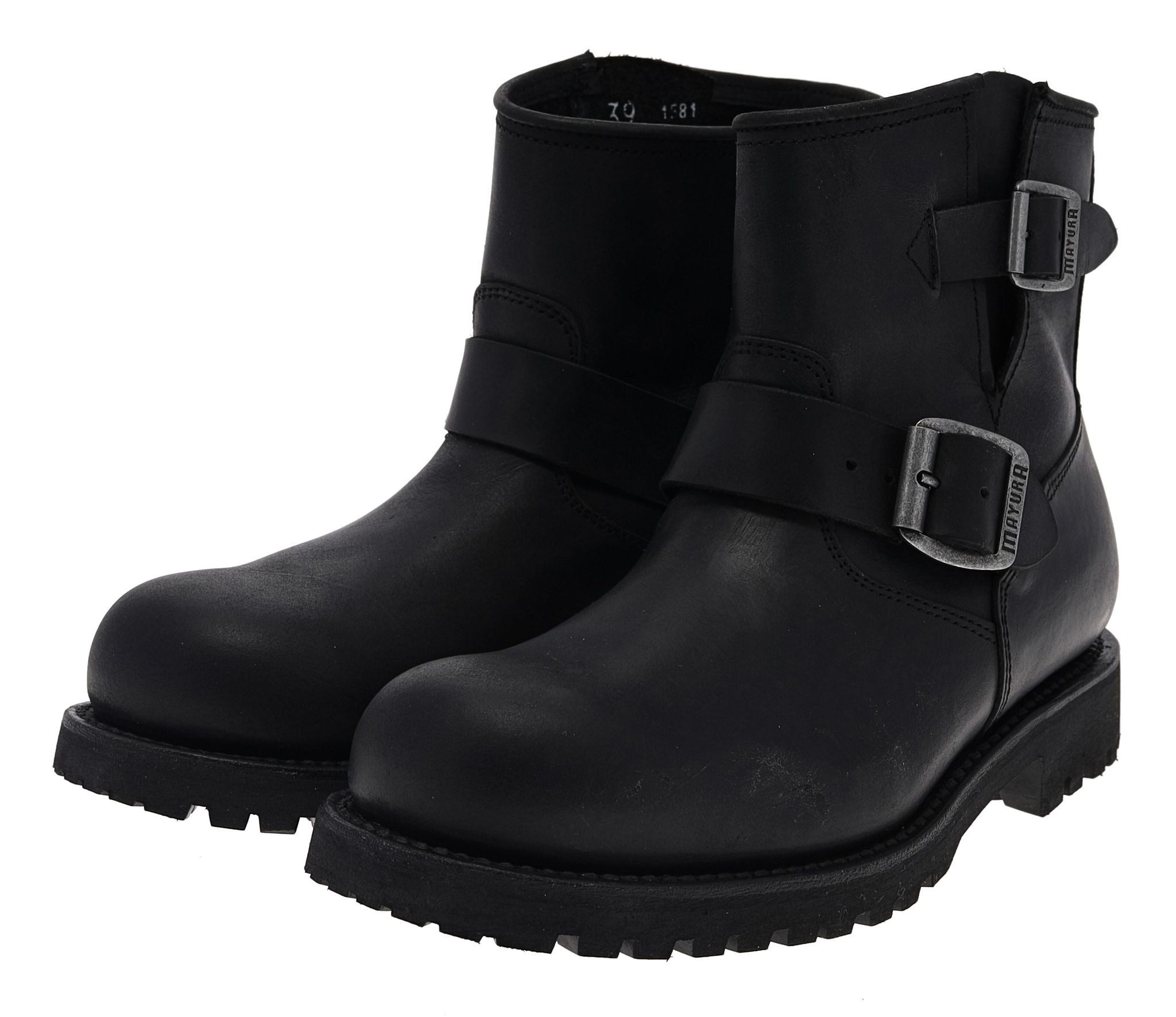 Mayura Boots LOW ENGINEER 1581 Schwarz Bikerboots Rahmengenähte Bikerstiefelette