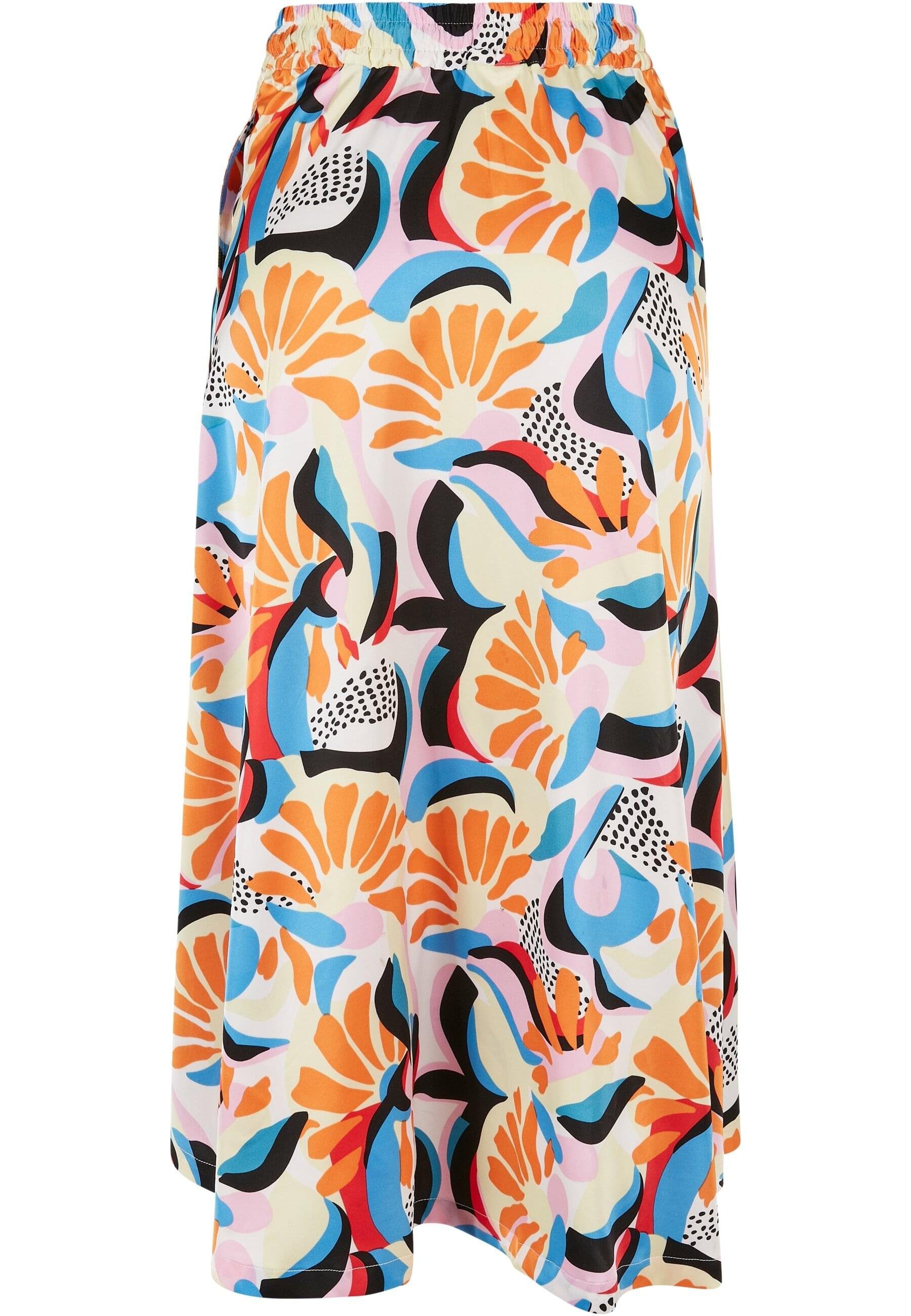 URBAN CLASSICS Jerseyrock Urban Classics Damen Ladies AOP Satin Midi Skirt günstig online kaufen
