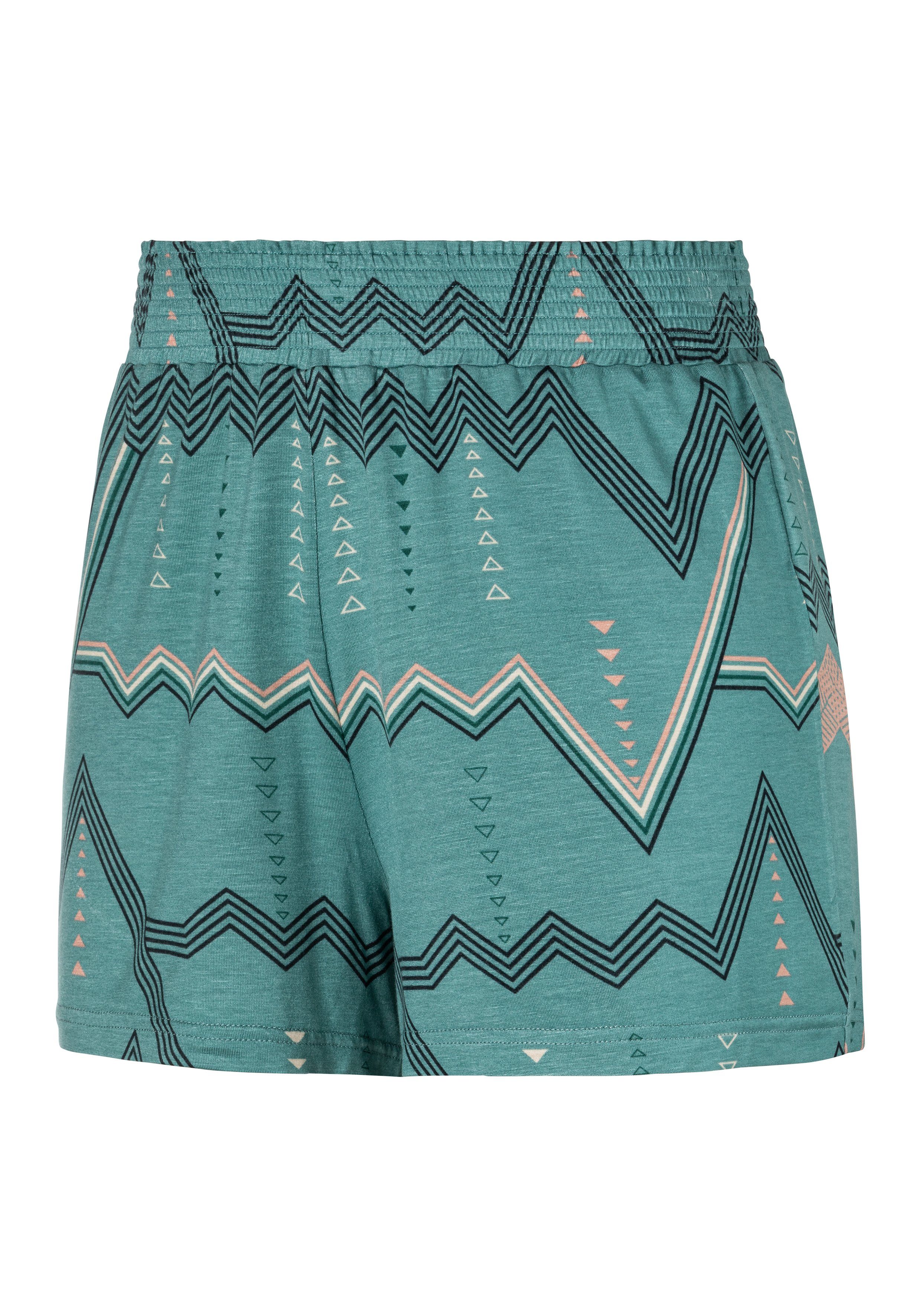 LASCANA Pyjamashorts mit grafischem Zick-Zack Muster