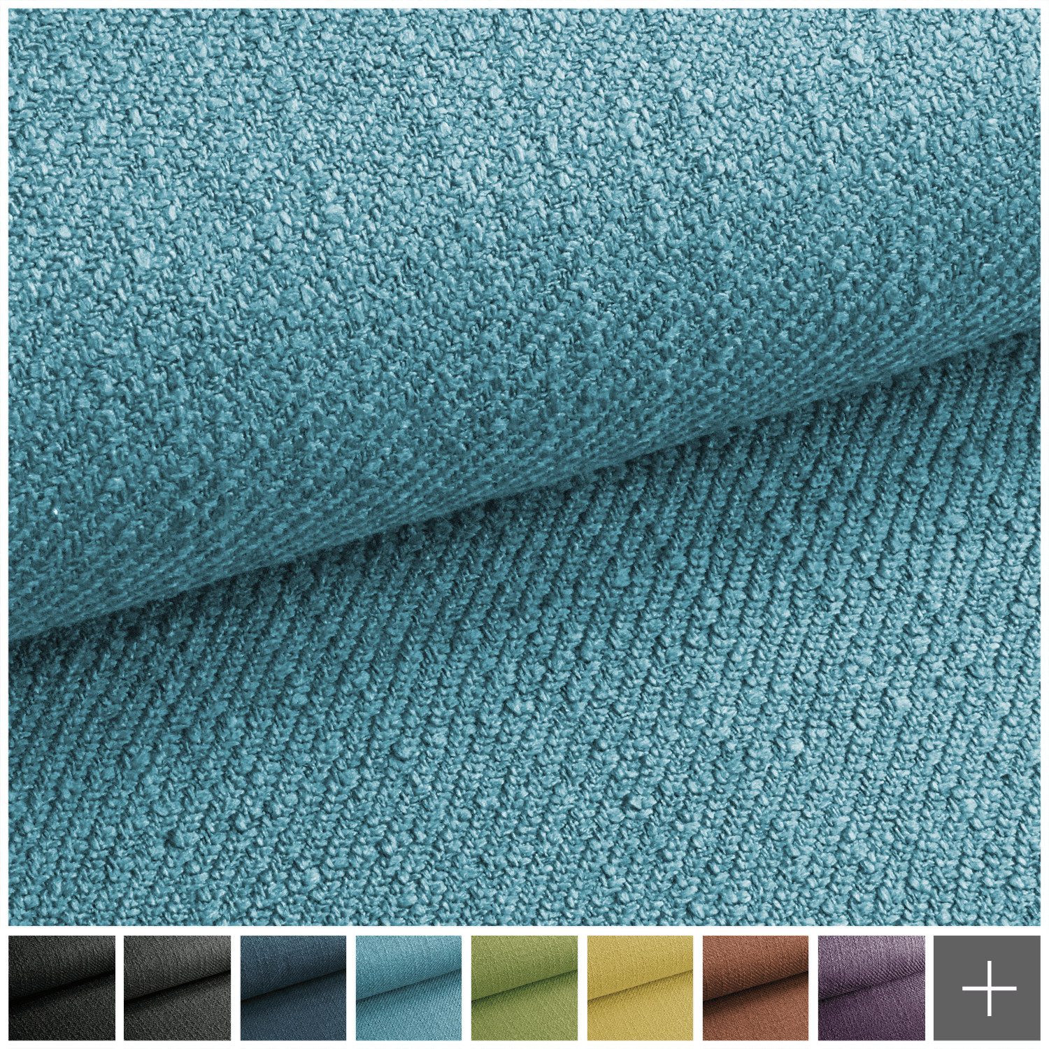 novely® Stoff exquisit DECORETTO - Polsterstoff im Naturfaser Look, Schwer Entzündbar, Wasserabweisend, Robust, Meterware, 1lfm