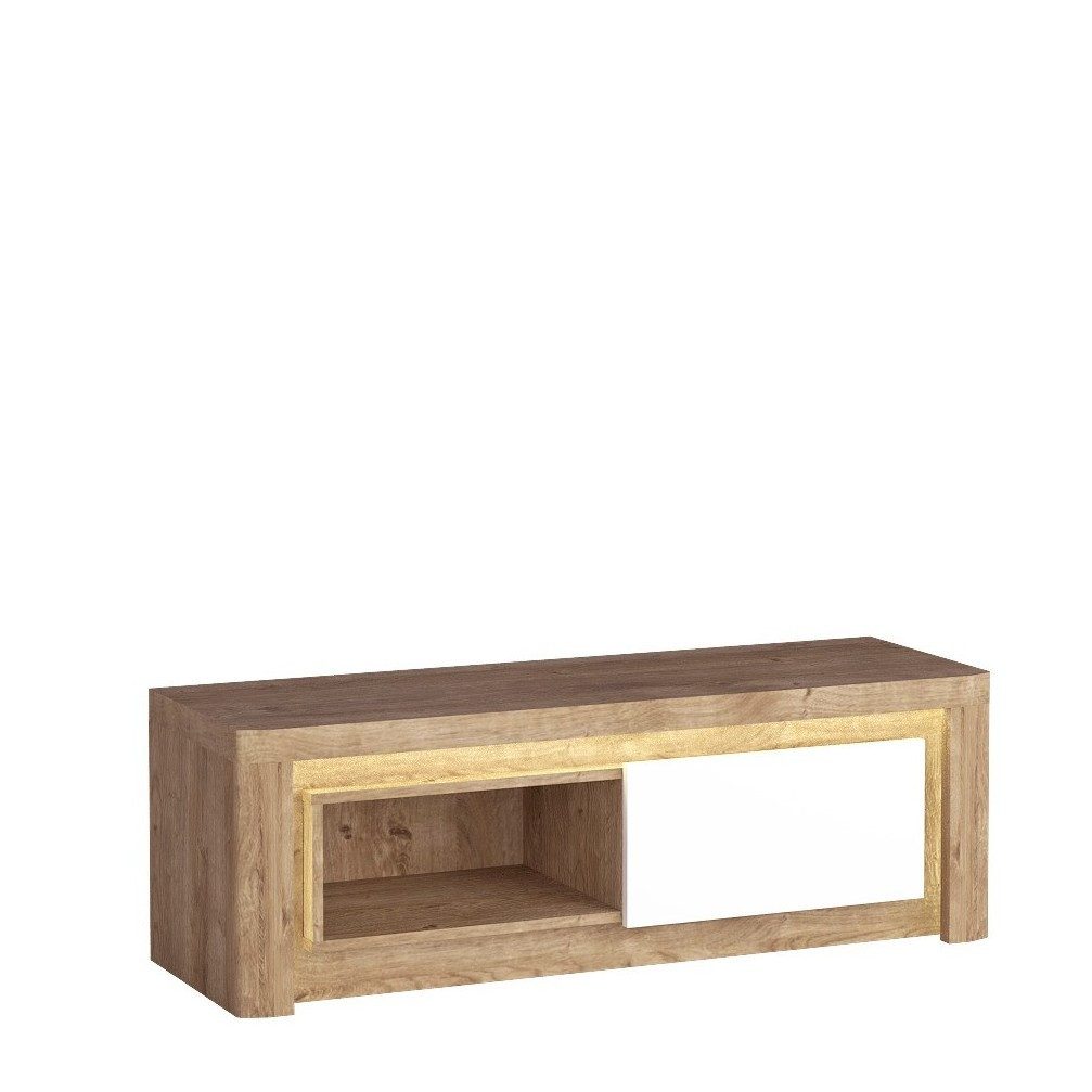 Masseno Lowboard VARUS 124 cm TV-Schrank mit 1 Türen Eichefarben