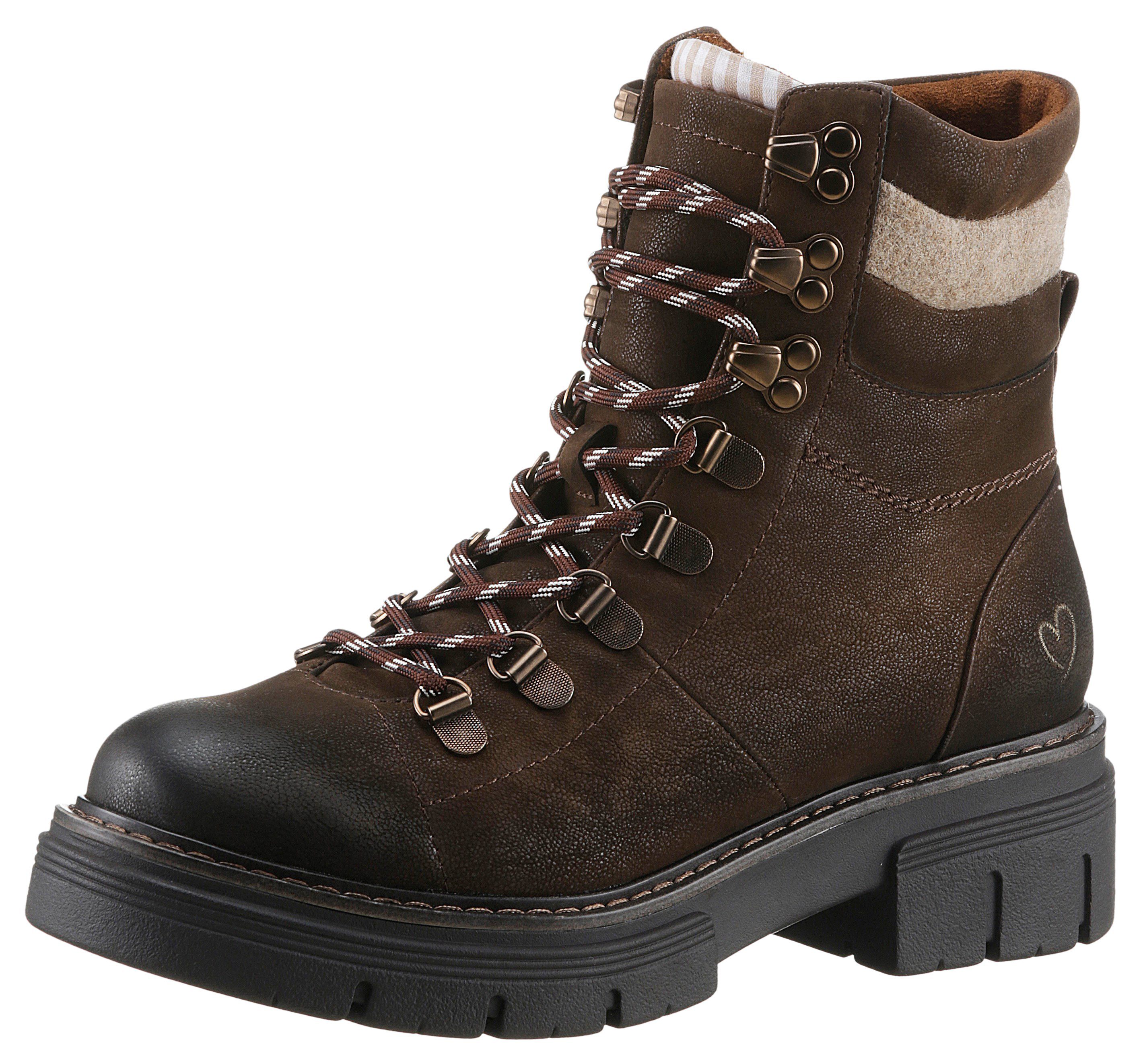 MARCO TOZZI Schnürboots, Blockabsatz, Outdoormode, Stiefelette günstig online kaufen