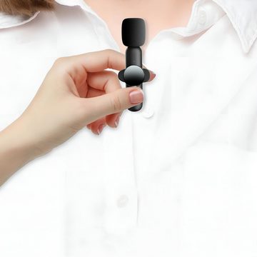 HIYORI Streaming-Mikrofon Mini Lavalier Mikrofon - Kabellos Bluetooth Handy Ansteckmikrofon, für TikTok & YouTube