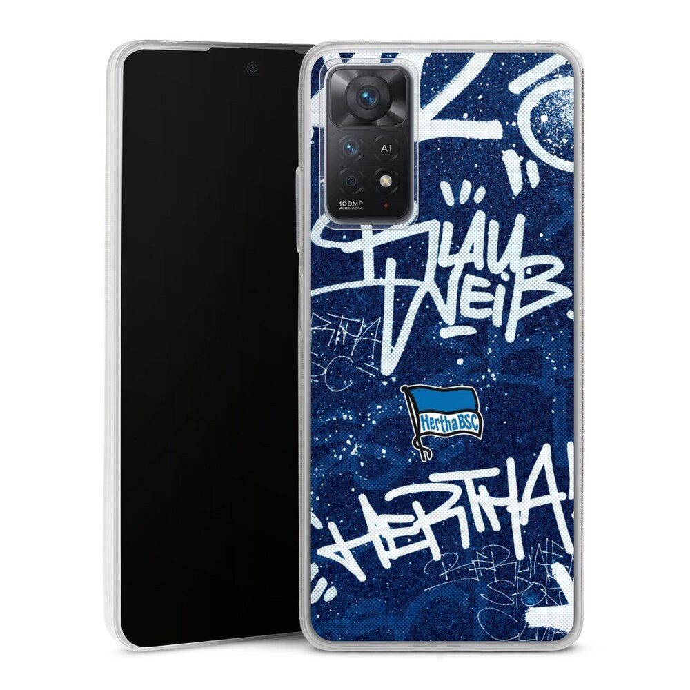 DeinDesign Handyhülle Hertha BSC Graffiti Offizielles Lizenzprodukt Street Graffiti, Xiaomi Redmi Note 11 Pro 5G Slim Case Silikon Hülle Ultra Dünn