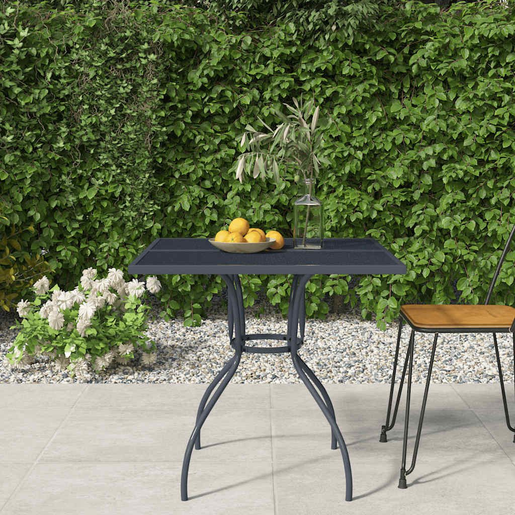 vidaXL Gartentisch Gartentisch Anthrazit 80x80x72,5 cm Stahlgeflecht (1-St)