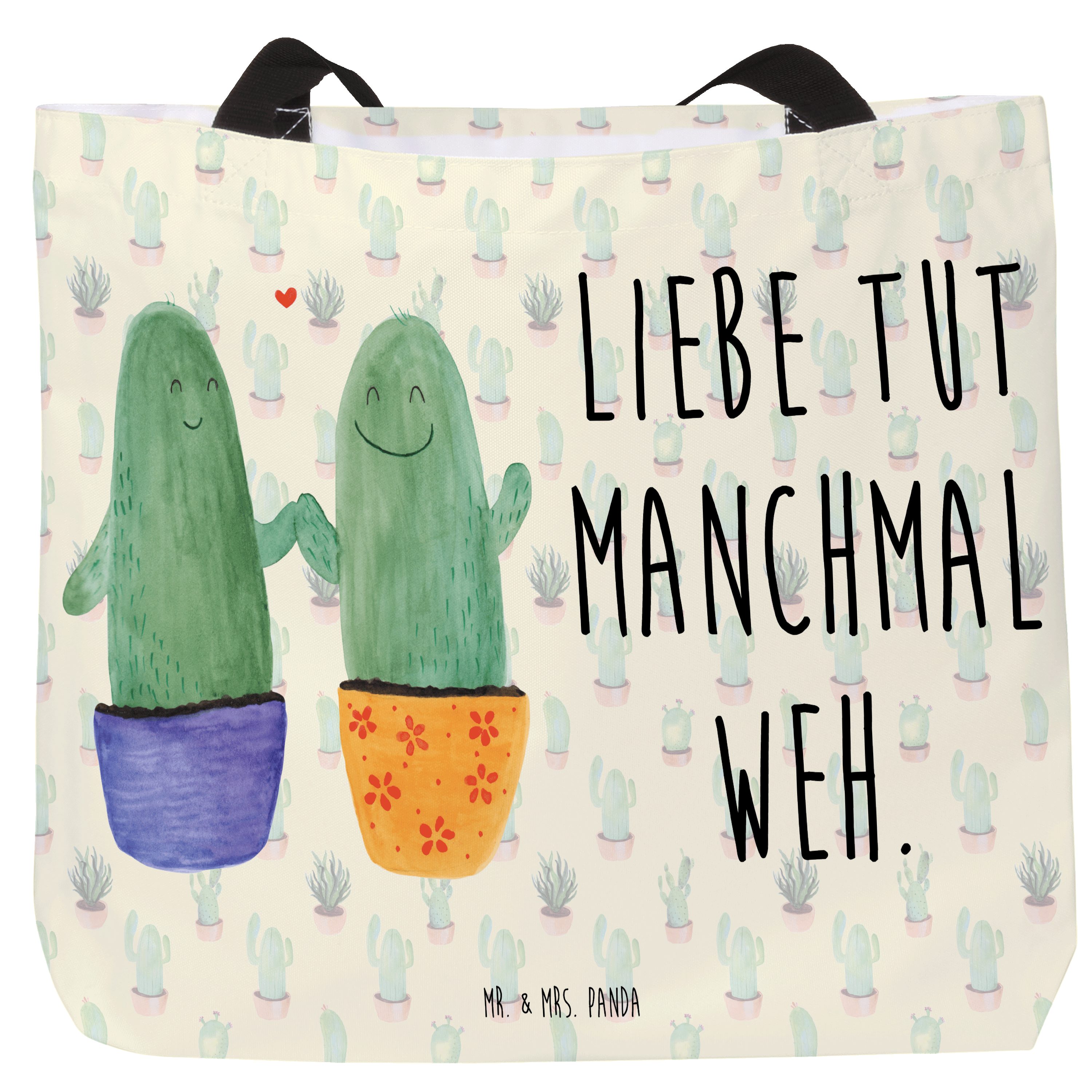 Shopper Kaktus Liebe, Tote Bag, Kaktus Grün, Strandtasche, Love, Stoffbeutel