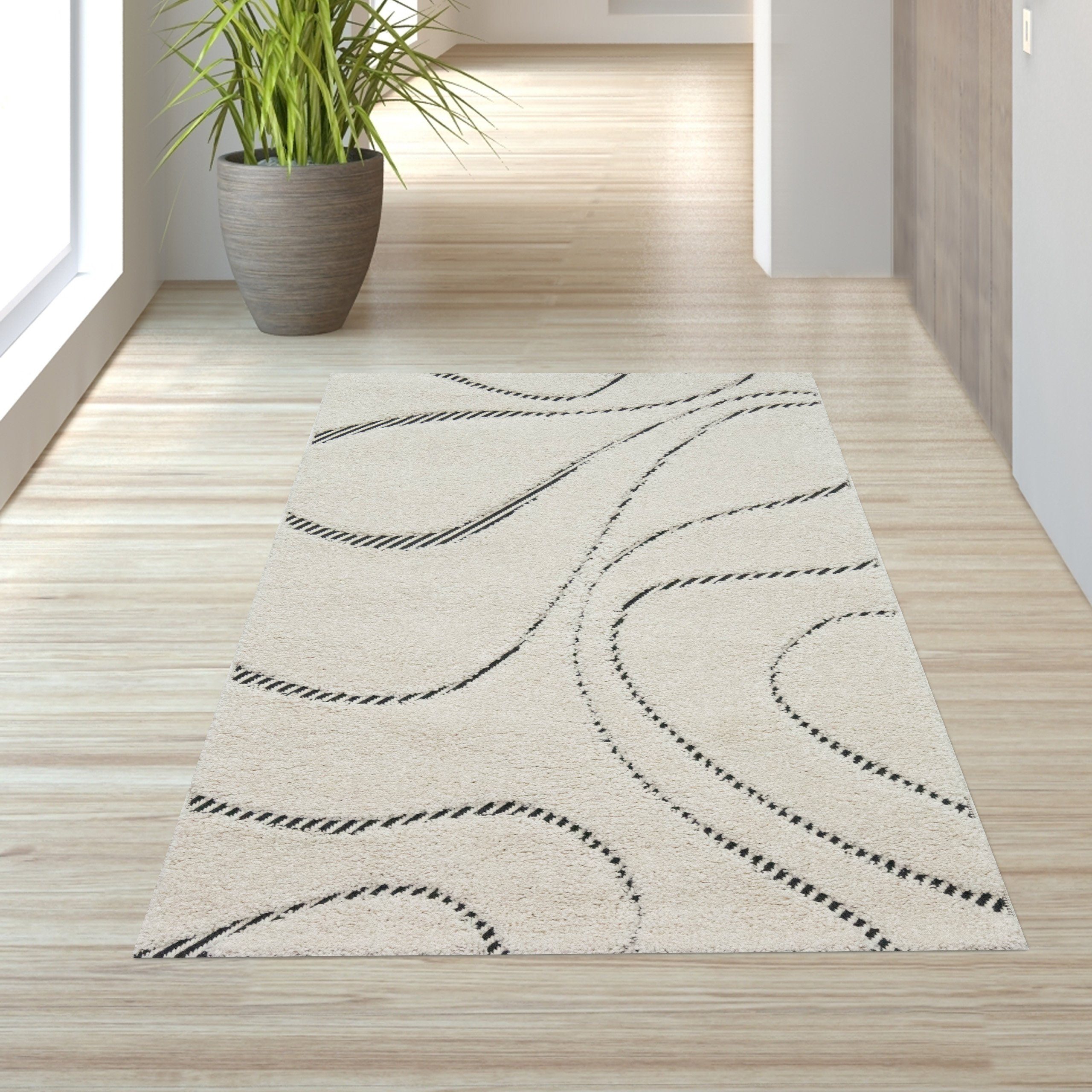 TeppichHome24 Teppich Flauschiger Teppich mit creme, günstig online kaufen