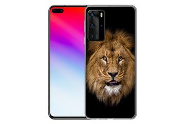 MuchoWow Handyhülle Löwe - Porträt - Schwarz - Tiere, Handyhülle Huawei P40 Pro, Handy Case, Silikon, Bumper Case