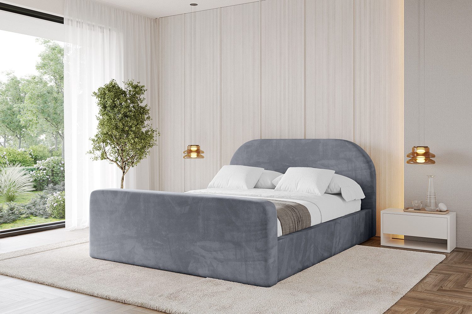 ALTDECOR Polsterbett TIVON-Z (Polsterbett mit Bettkasten und Lattenrost, Boxbett mit Matratze), Doppelbett mit Stauraum, Bett mit Kopfteil