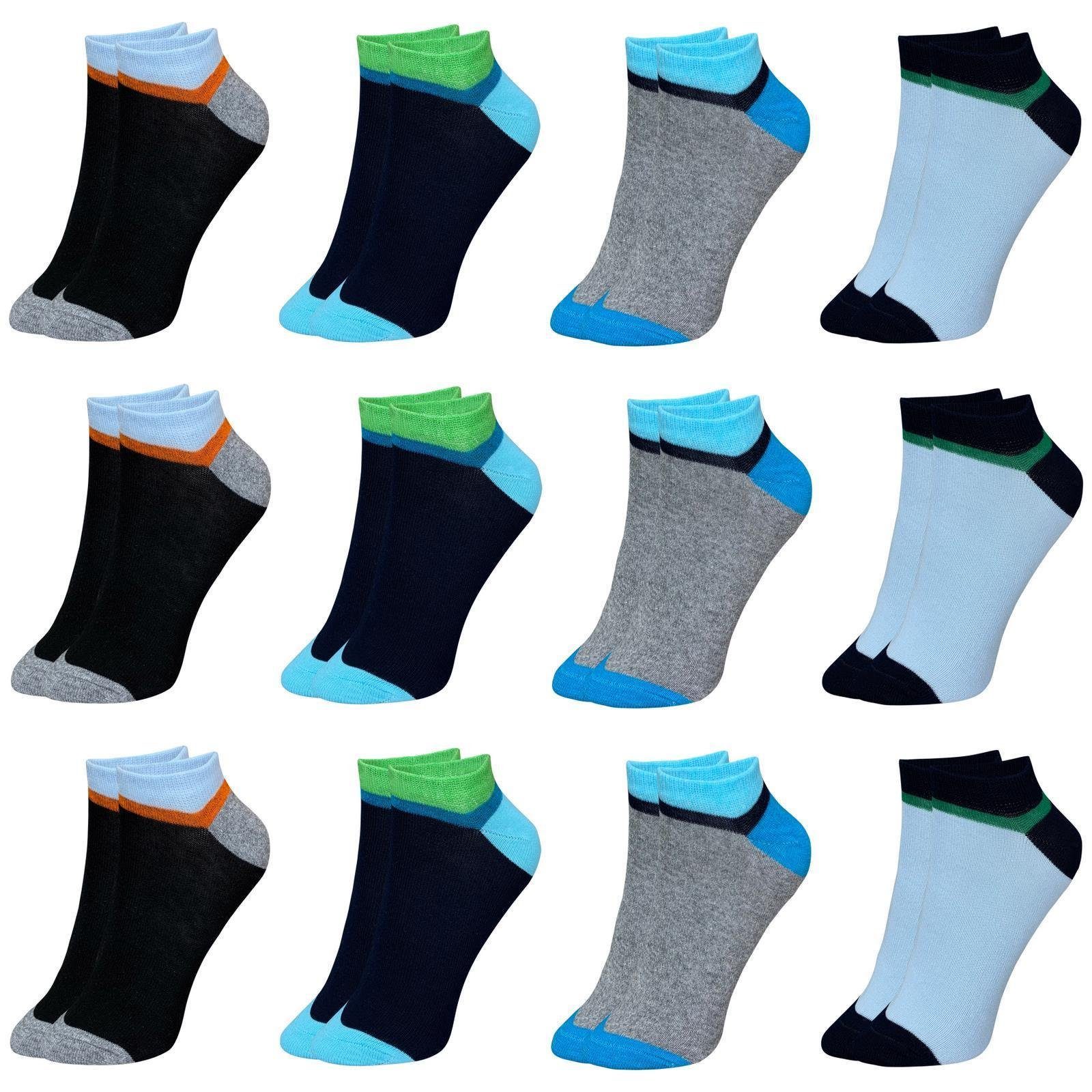 Kurzsocken 12 Paar Jungen & Mädchen Kurzsocken - Basics - Mehrfarbig