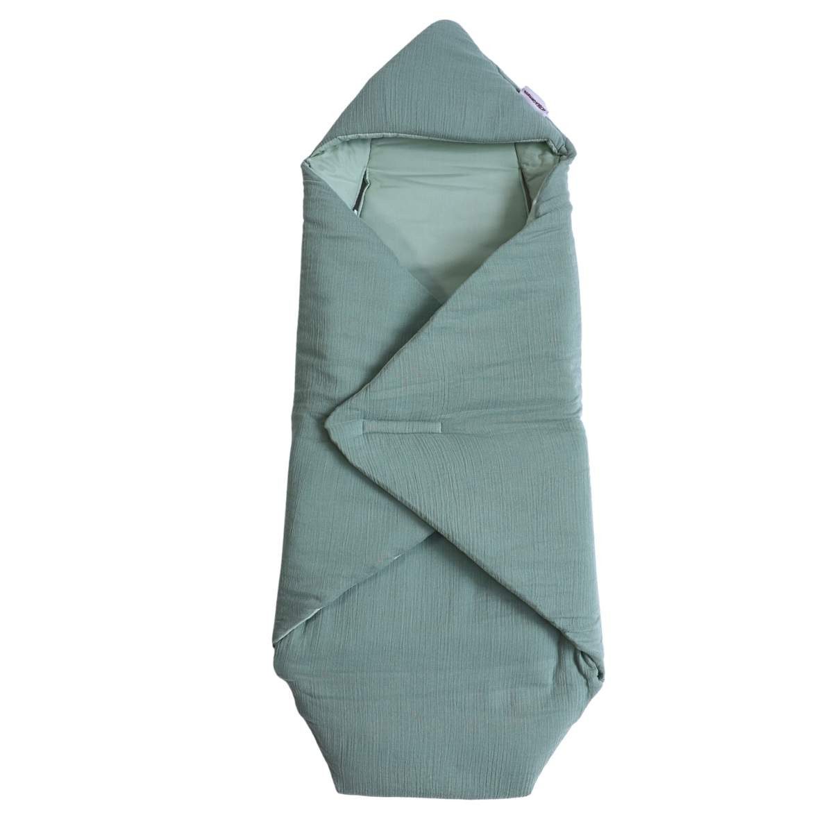 Babydecke Einschlagdecke Musselin graublau/pastellgrün, HOBEA-Germany, 3- günstig online kaufen
