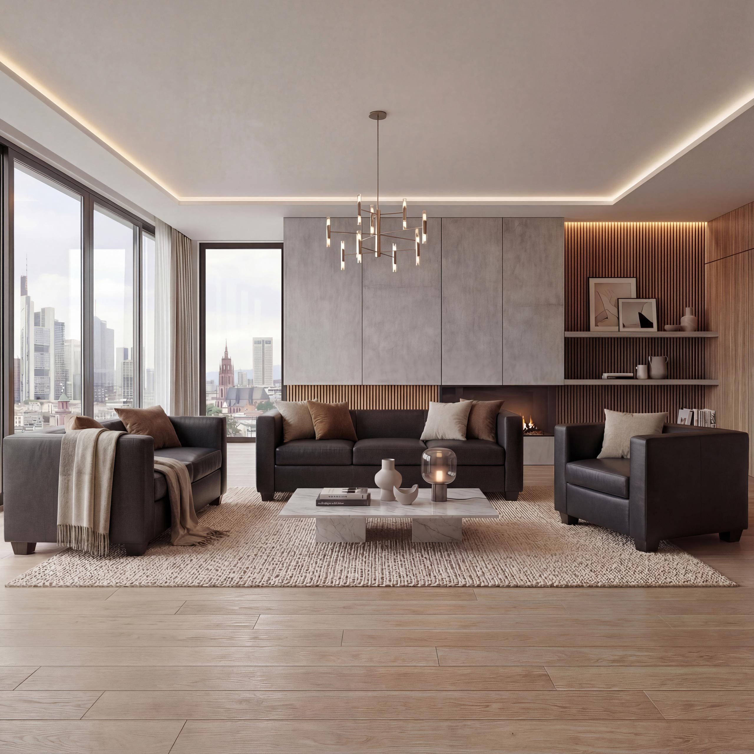 MCW Wohnlandschaft Lille-3-2-1, Hohe Standfestigkeit, abgerundete Ecken + Kanten, weiche Polsterung