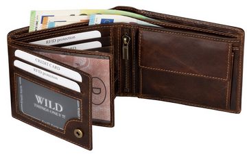 Wild Things Only !!! Geldbörse RFID echt Leder Portemonnaie Geldbörse Geldbeutel Herren Querformat, RFID Schutz