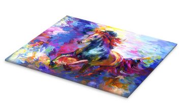 Posterlounge Acrylglasbild Leon Devenice, Farbenfrohes Pferd, Kinderzimmer Kindermotive