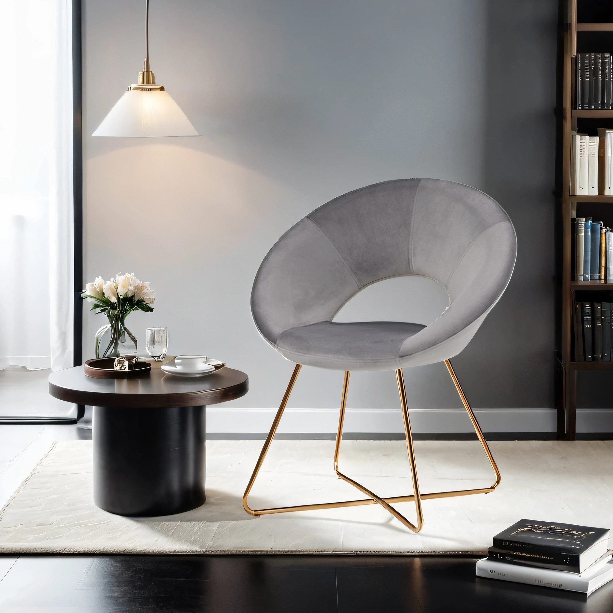 Duhome Loungesessel (439D), Esszimmerstuhl Wohnzimmerstuhl, Samt Polsterstu günstig online kaufen