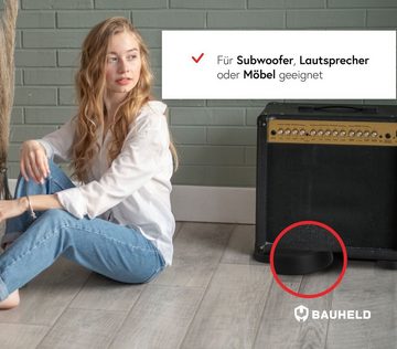 BAUHELD Untergestell Schwinungsdämpfer Waschmaschine, Zubehör für Miele, Midea, Siemens, Bosch, Haier, Beko, AEG, [Made in Germany] Vibrationsdämpfer Unterlegscheiben aus Hartgummi