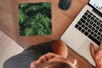 MuchoWow Mauspad Blätter - Monstera - Abstrakt - Mädchen - Kinder - Jungen Pad (1-St), Mousepad Computer Mousepads - Maus Mat - Pad - Mausunterlage