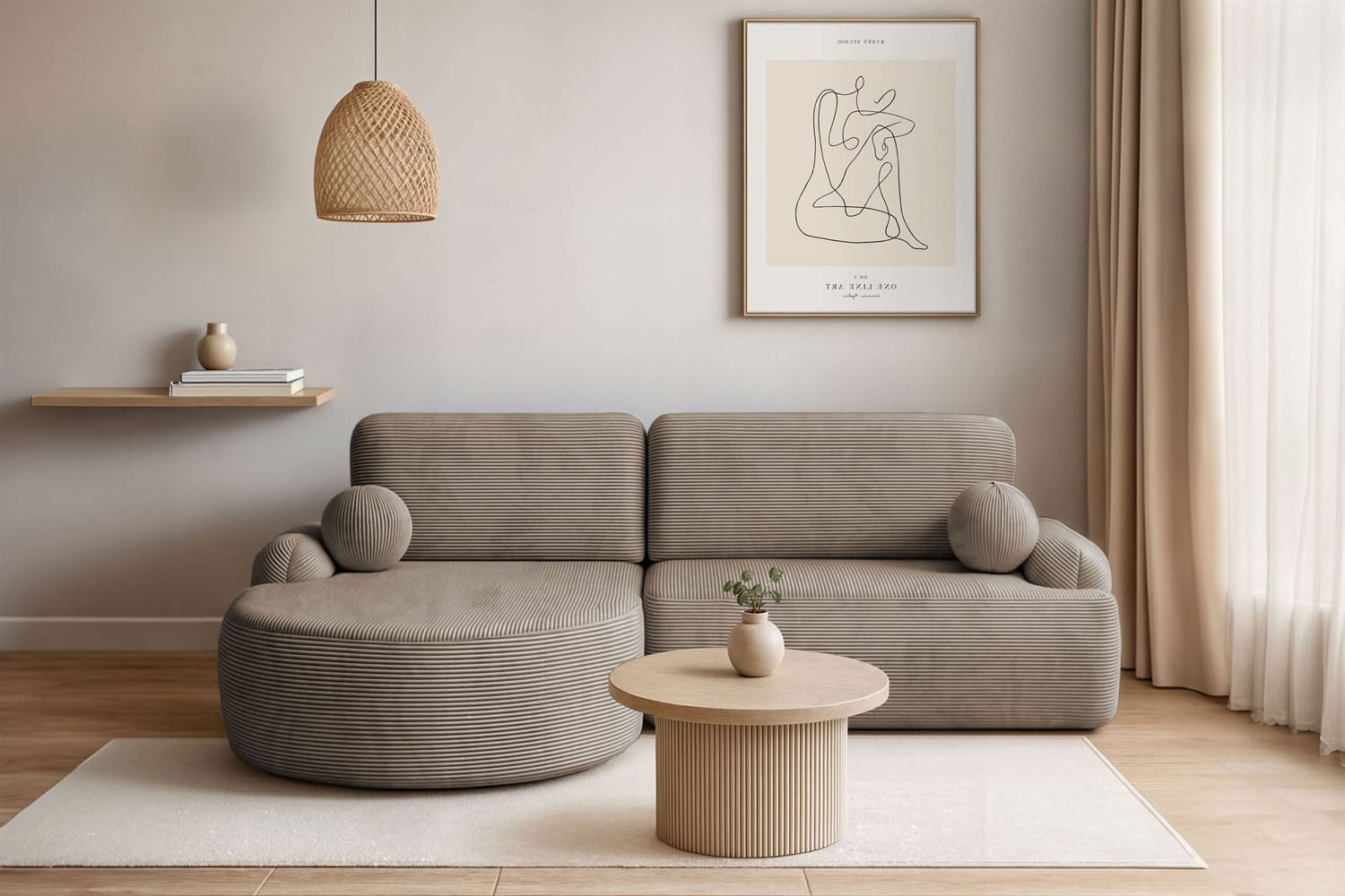 Lookway Ecksofa CLEO CORD Rundes Ecksofa günstig online kaufen