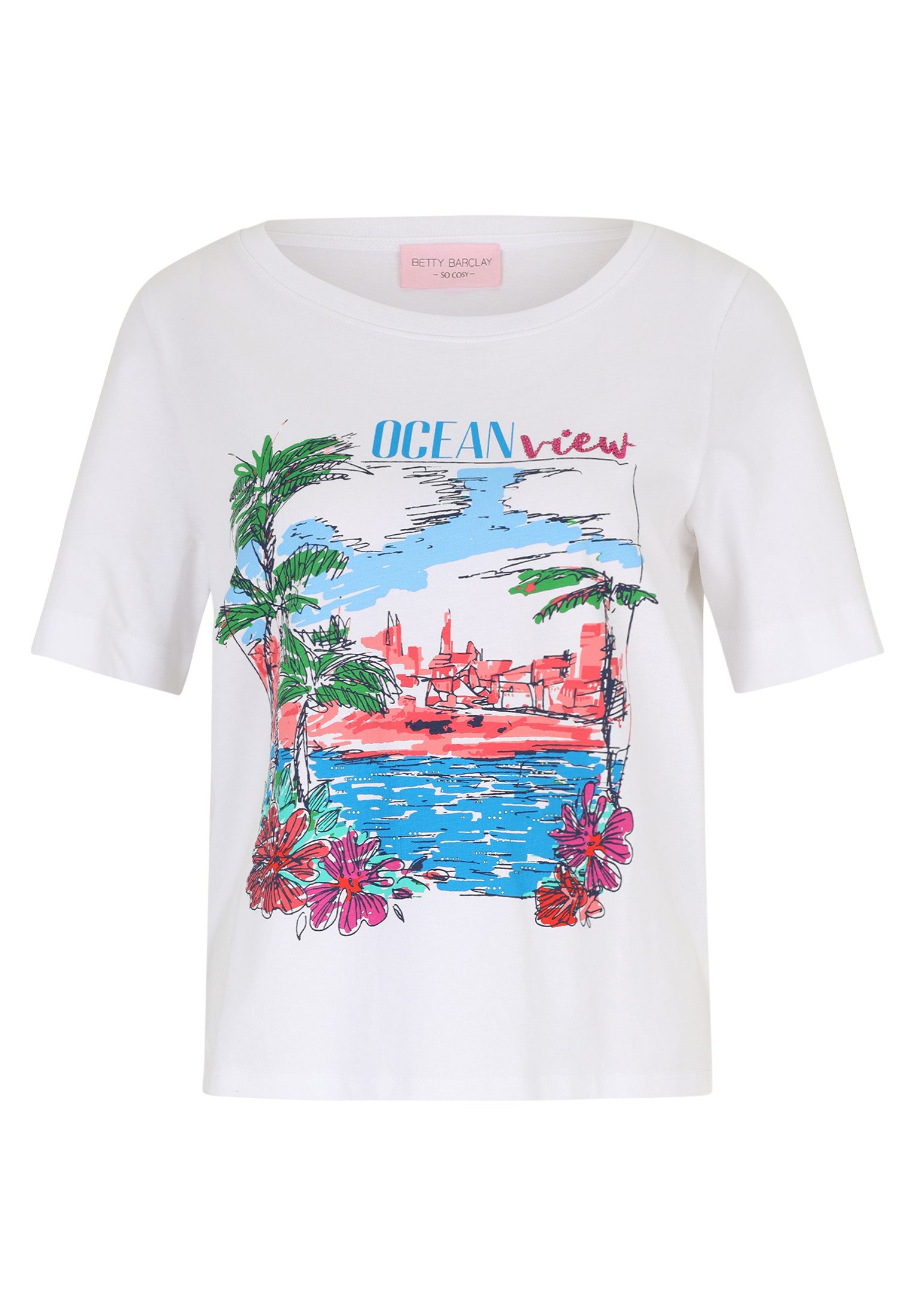 Betty Barclay Kurzarmshirt Damen mit Aufdruck (1-tlg) Glitzersteine günstig online kaufen