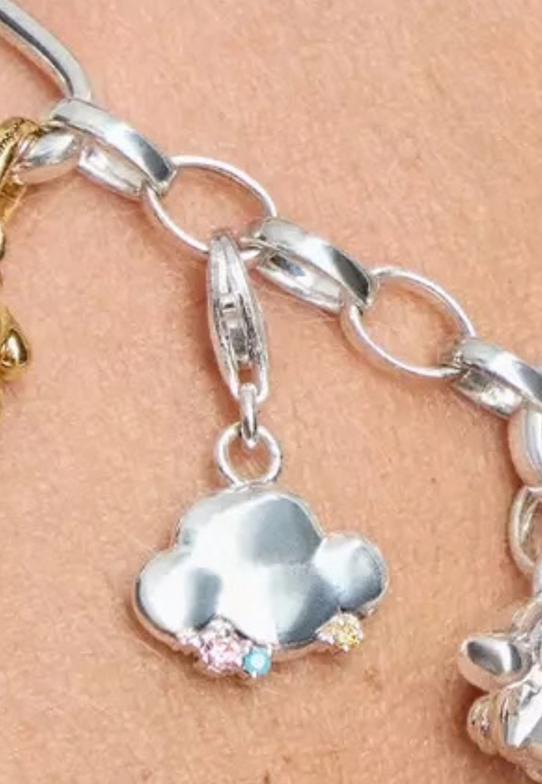 THOMAS SABO Kettenanhänger Wolken Charm-Anhänger mit bunten Regentropfen (Set) – Bild 5 von 5