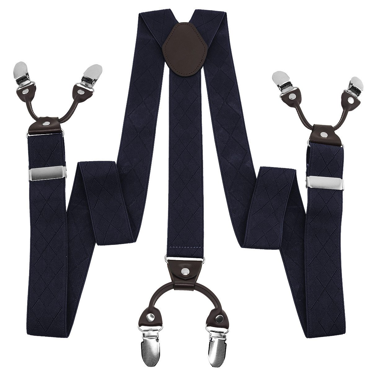 Hosenträger Y-Form mit 6 extra starken Clips, 3,5cm Breit, Einstellbar & Elastisch