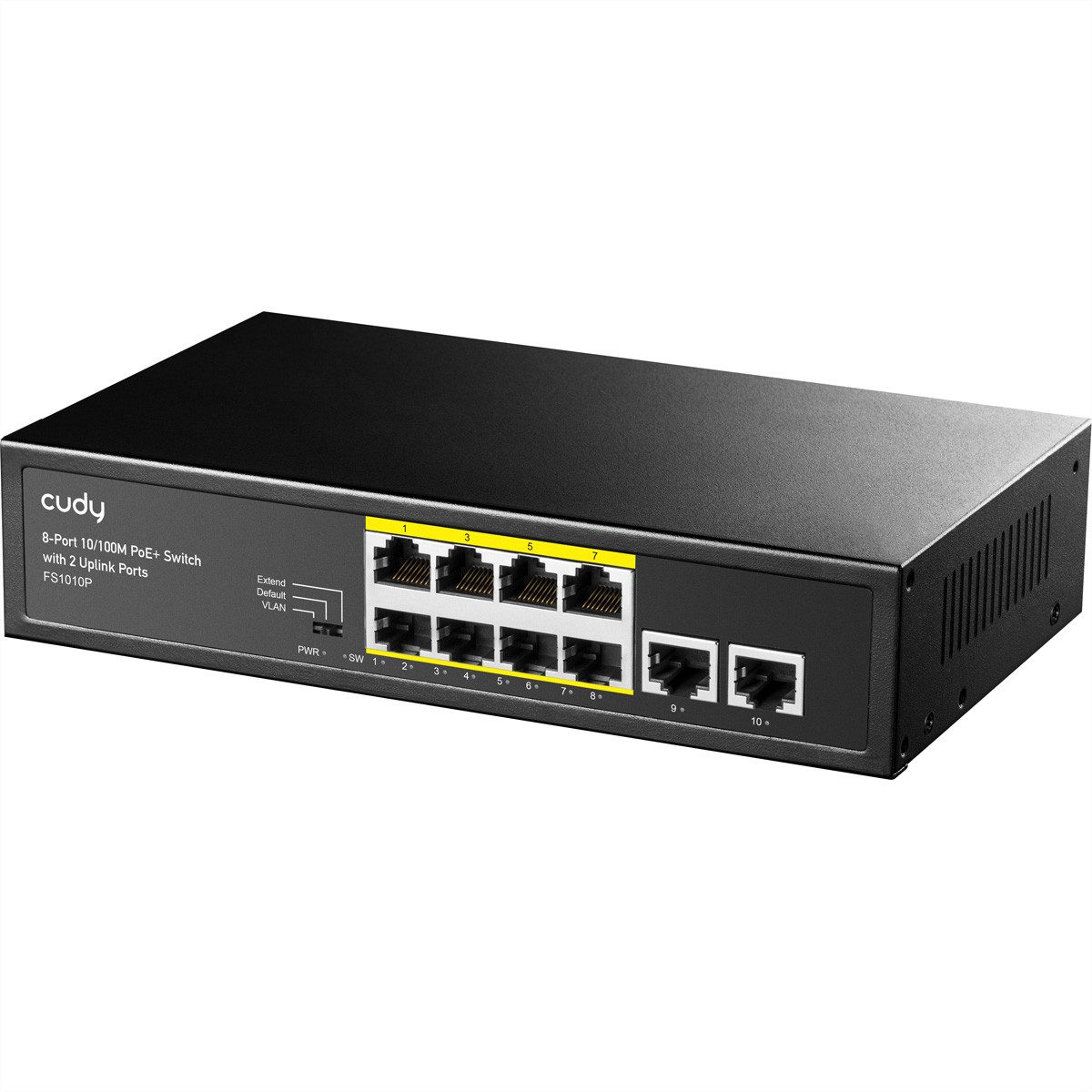 FS1010P 8-Port 10/100M PoE+ Switch 2 Uplink Ports 120W Netzwerk-Switch