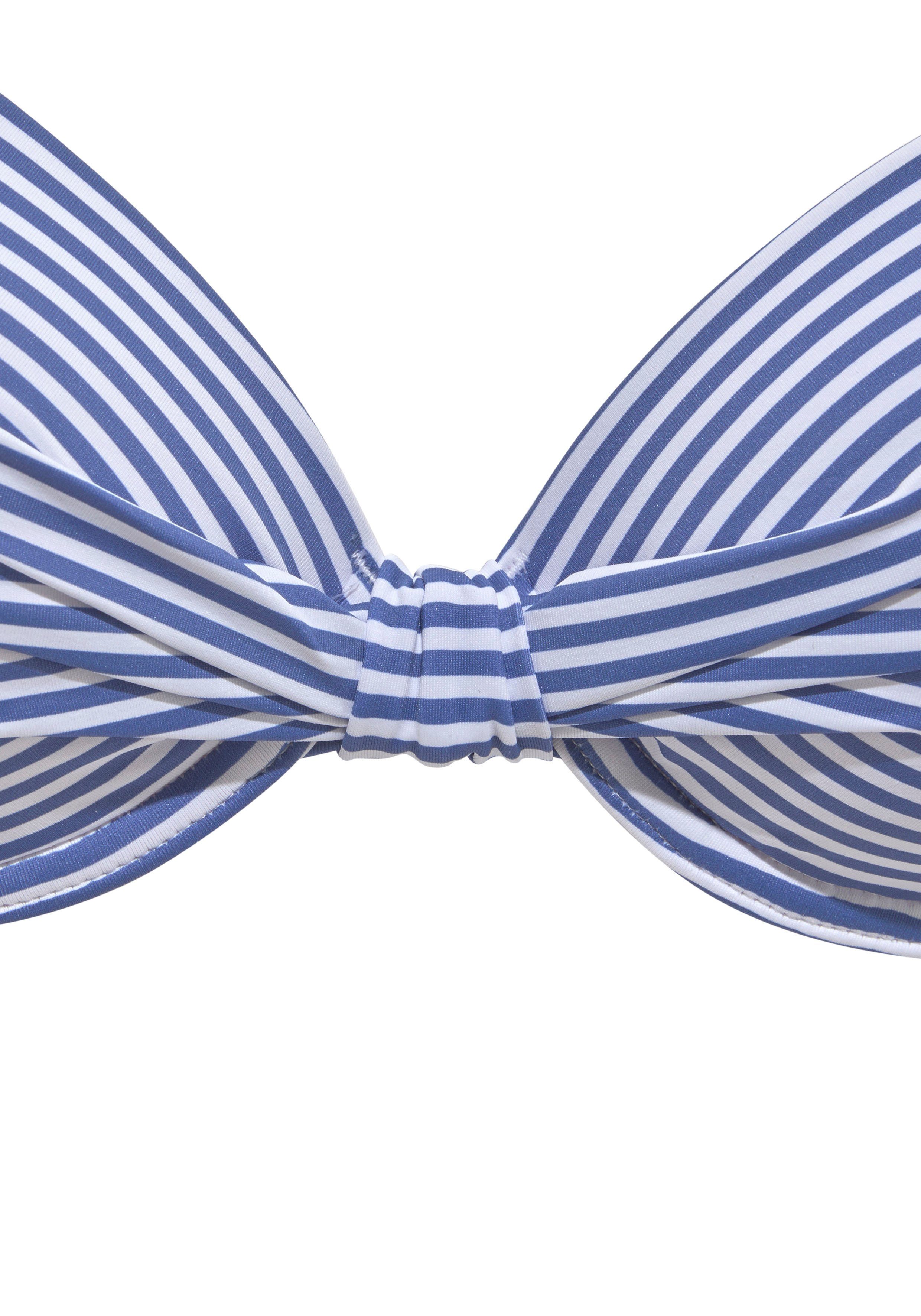 Knoten-Optik s.Oliver hellblau-weiß Bügel-Bikini in