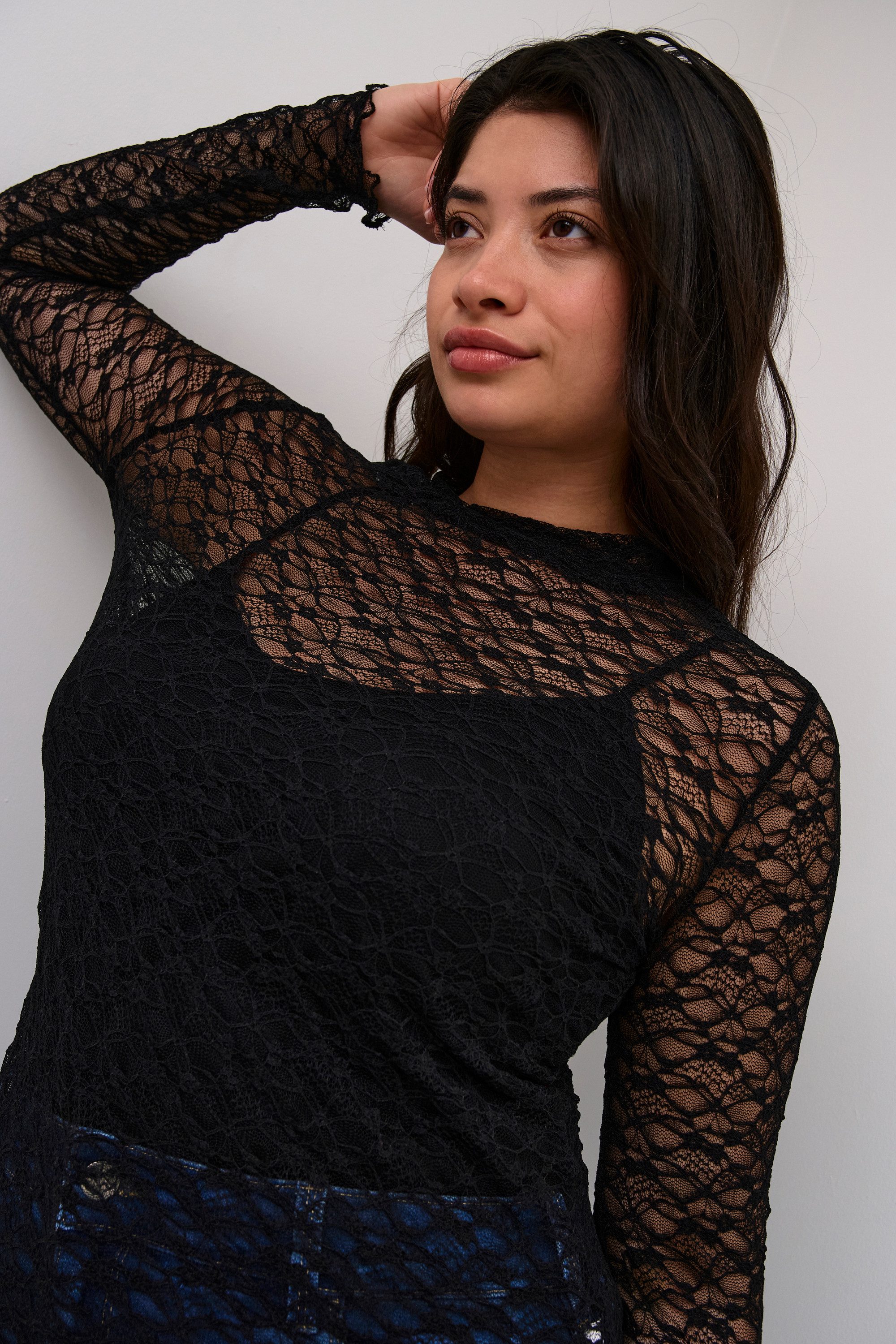 KAFFE Curve Langarmbluse Langarm-Bluse KCjolina Große Größen