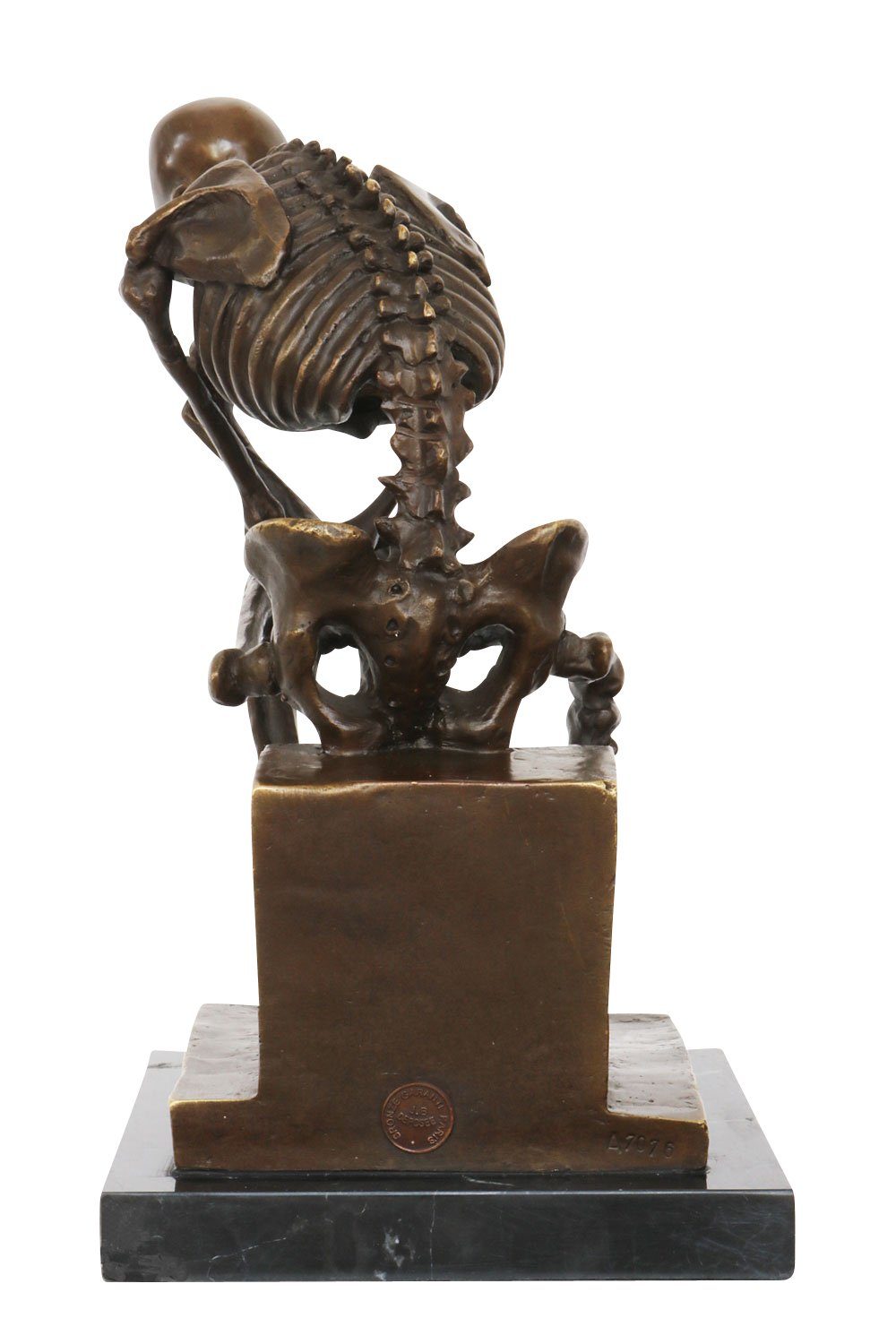 Aubaho nach Rodin Bronzeskulptur Denker Mann Skelett Bronze Figur Skul Skulptur Bronze