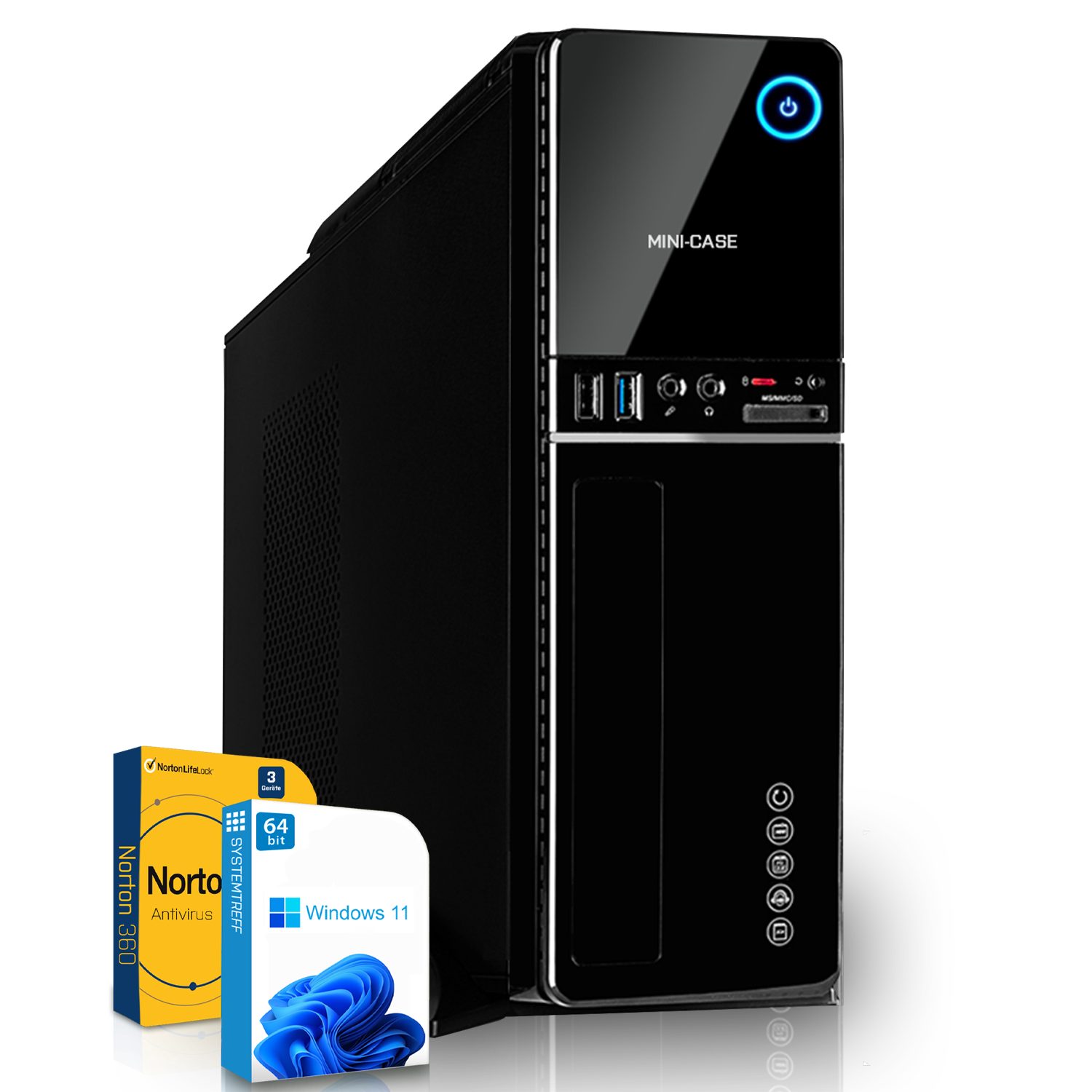 SYSTEMTREFF Mini-PC (AMD Ryzen 5 5600G, RX Vega 7, 8 GB RAM, 512 GB SSD,  Luftkühlung, Windows 11, WLAN)