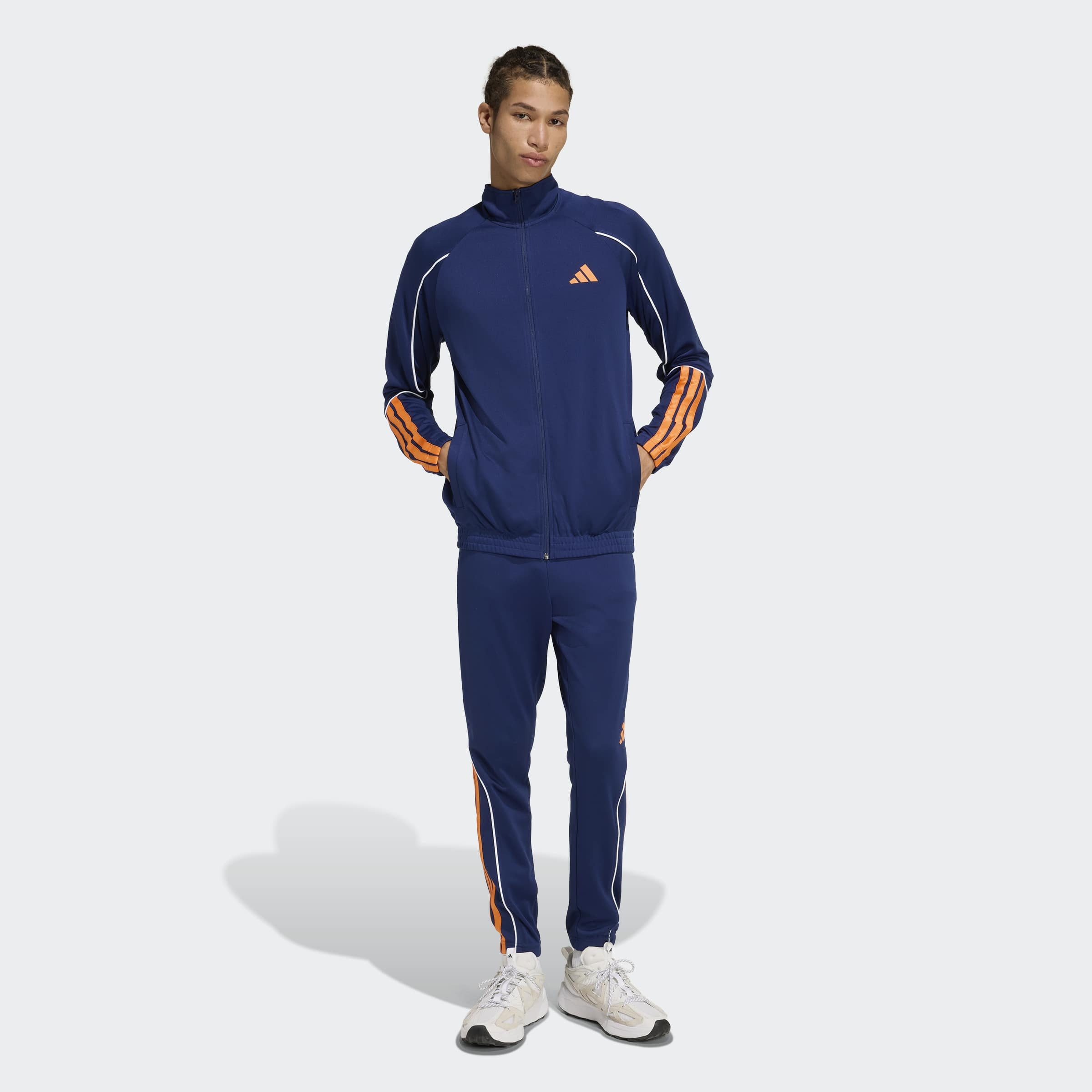 adidas Sportswear Trainingsanzug STADIUM 3-STREIFEN (2-tlg), zweiteiliges Set aus Jacke und Hose, aus leichtem Polyester