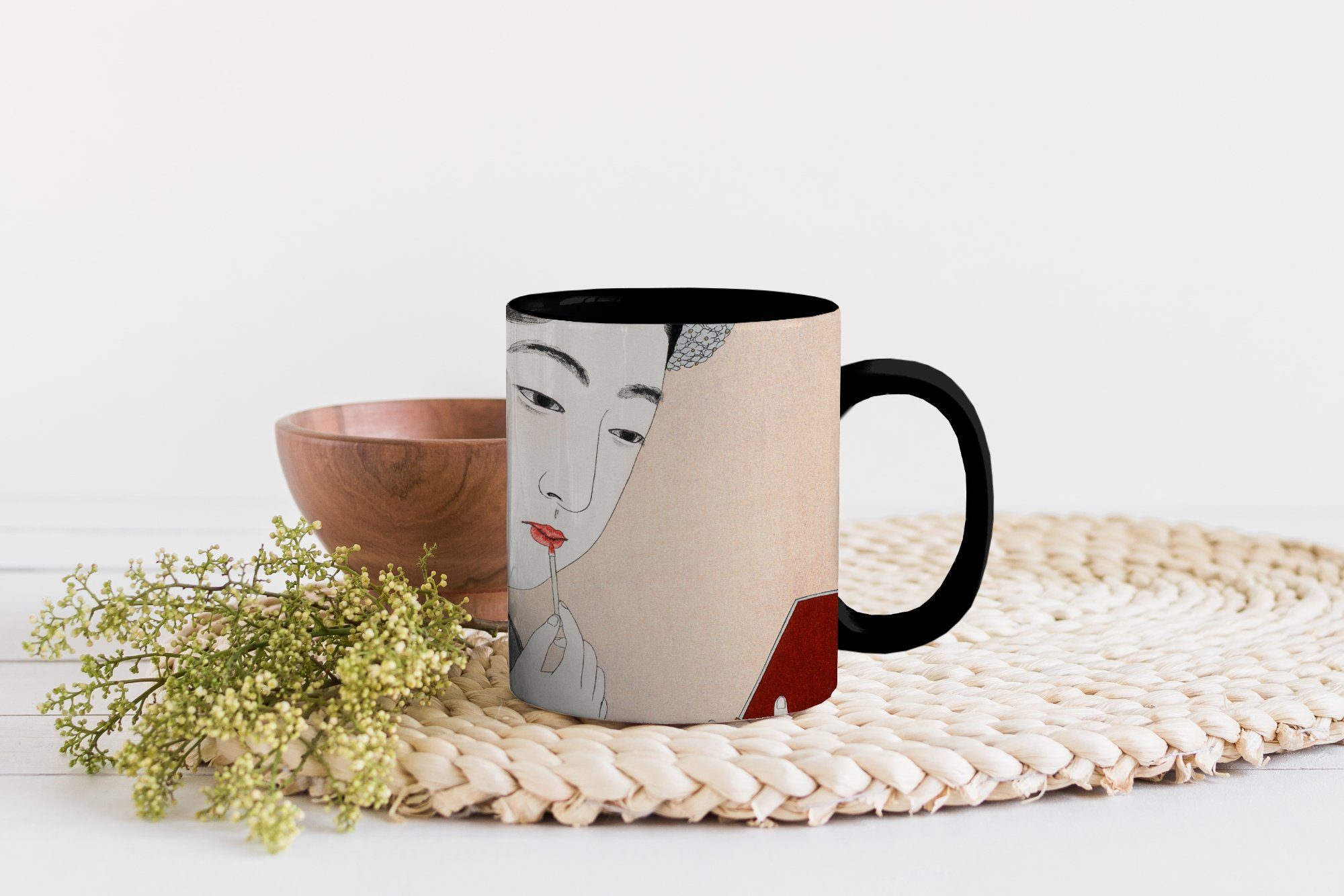 Frau Japanisch, Farbwechsel, - Zaubertasse, MuchoWow Keramik, Kaffeetassen, Tasse Make-up - Teetasse, Geschenk