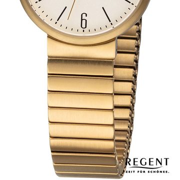 Regent Quarzuhr Regent Damen Analog Uhr F-1203 Metall, (Analoguhr), Damen Armbanduhr rund, klein (ca. 29mm), Metallarmband