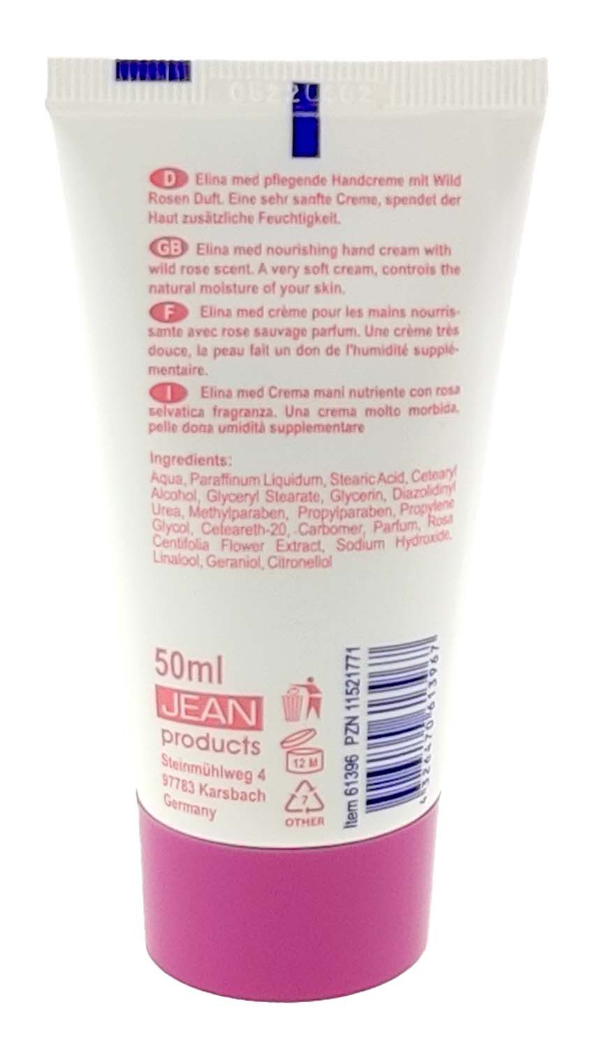 Elina Med Handcreme Handcreme Wildrose 50ml - Feuchtigkeitspflege Tube, 1-tlg., Handcreme Creme Wildrose Rose pflegend feuchtigkeitspflege feuchtigkei