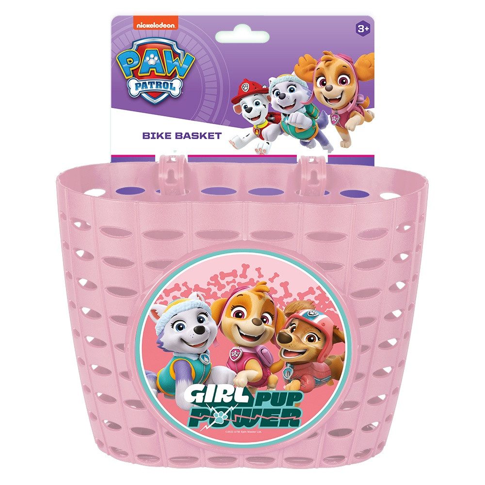 Seven Polska Fahrradkorb Kinder Lenkerkorb "Paw Patrol Girls", pink, für Puppe & Co