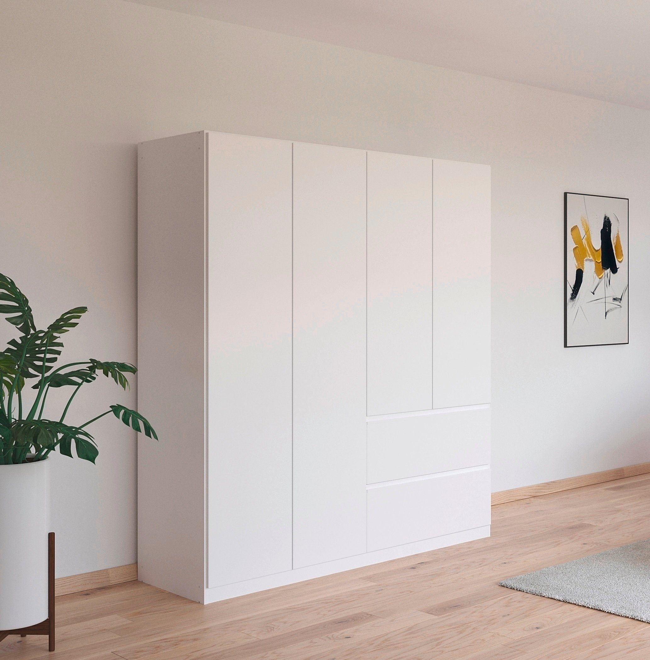 rauch Drehtürenschrank Kleiderschrank Schrank Garderobe COSTA in den Breiten 91/136/181 cm (in 3 Ausstattungen BASIC/CLASSIC/PREMIUM) viel Platz, grifflose Front und Push-to-Open Funktion MADE IN GERMANY