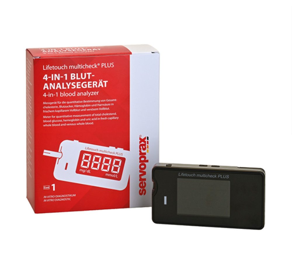 DocMed Blutzuckermessgerät Lifetouch multicheck PLUS, Komplettset, Ideal für die Selbstkontrolle, Einfache Anwendung, Schnelle Ergebnisanzeige