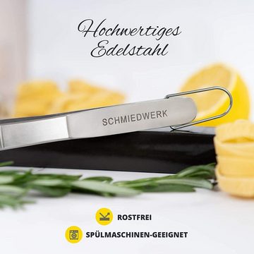 SCHMIEDWERK Grillzange Grillzange, Kochpinzette, Küchenpinzette, Profi Edelstahl Kochpinzette 3 teiliges Set, SPARANGEBOT, spülmaschinenfest