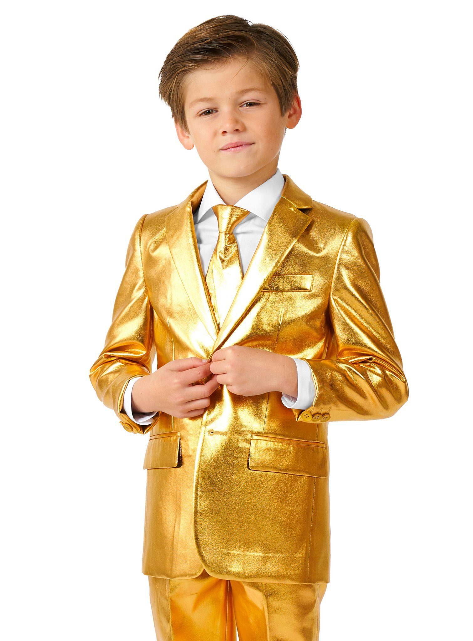 Opposuits Kinderanzug Boys Groovy Gold Anzug für Kinder - Karneval Silve Going for Gold: Bling-Bling zum Anziehen