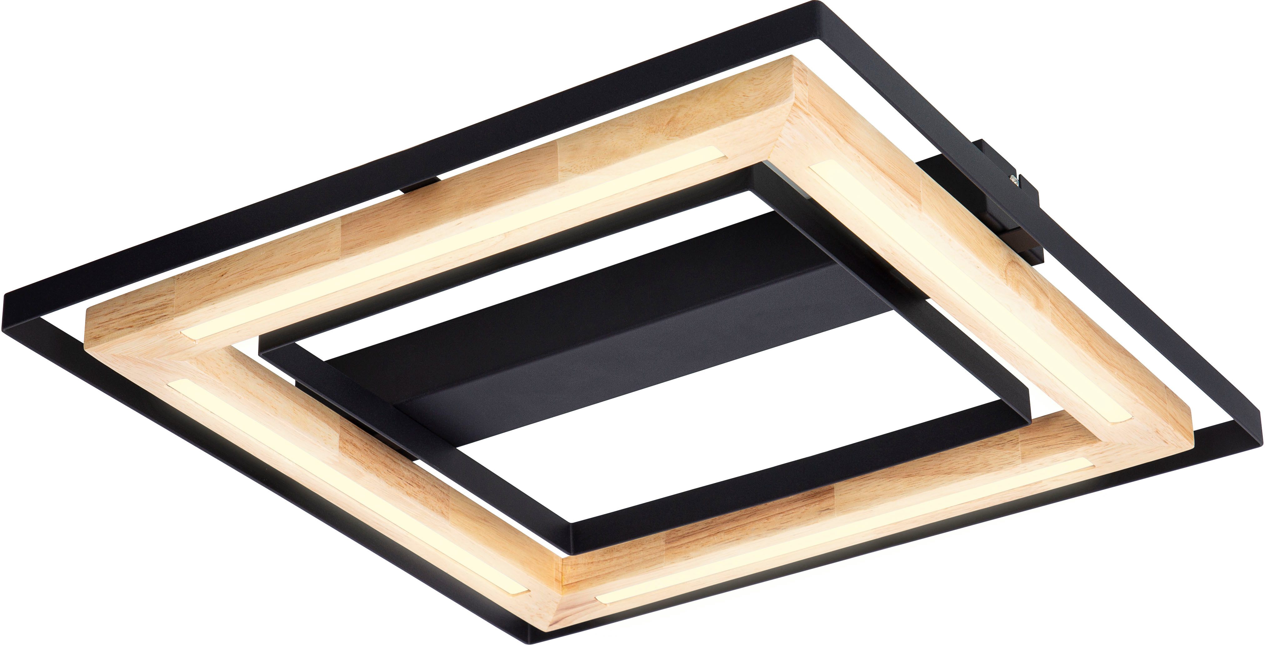 NOWA LED Deckenleuchte RILAS, Dimmfunktion, mehrere Helligkeitsstufen, LED fest integriert, Warmweiß, Deckenlampe, Bambus, Designleuchte, Wohnzimmer